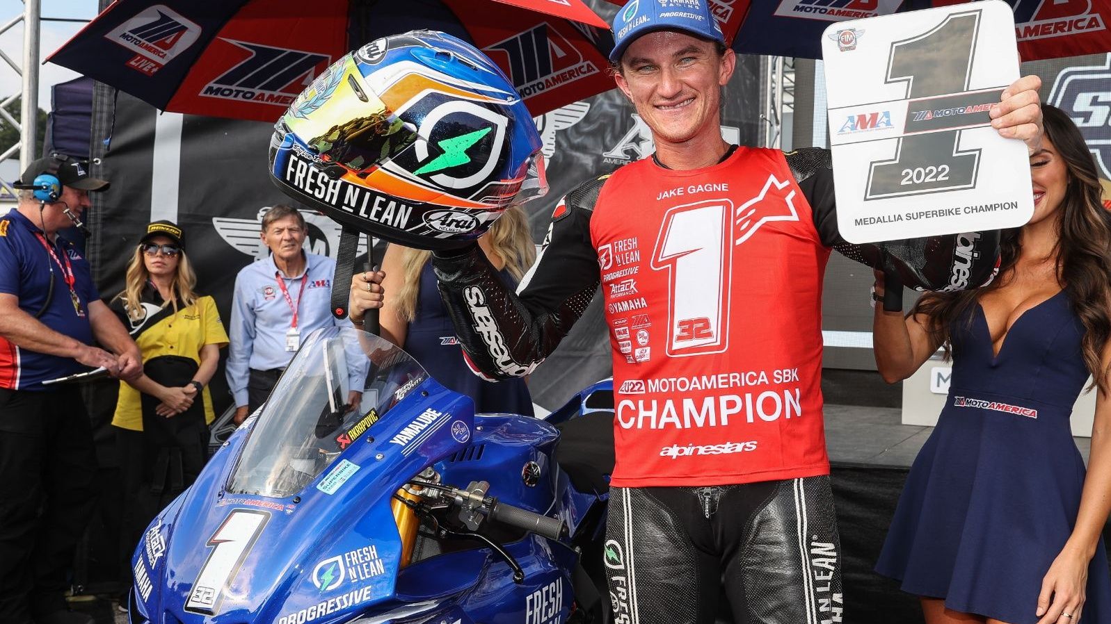 Jake Gagne festeja su título del MotoAmerica Superbike 2022