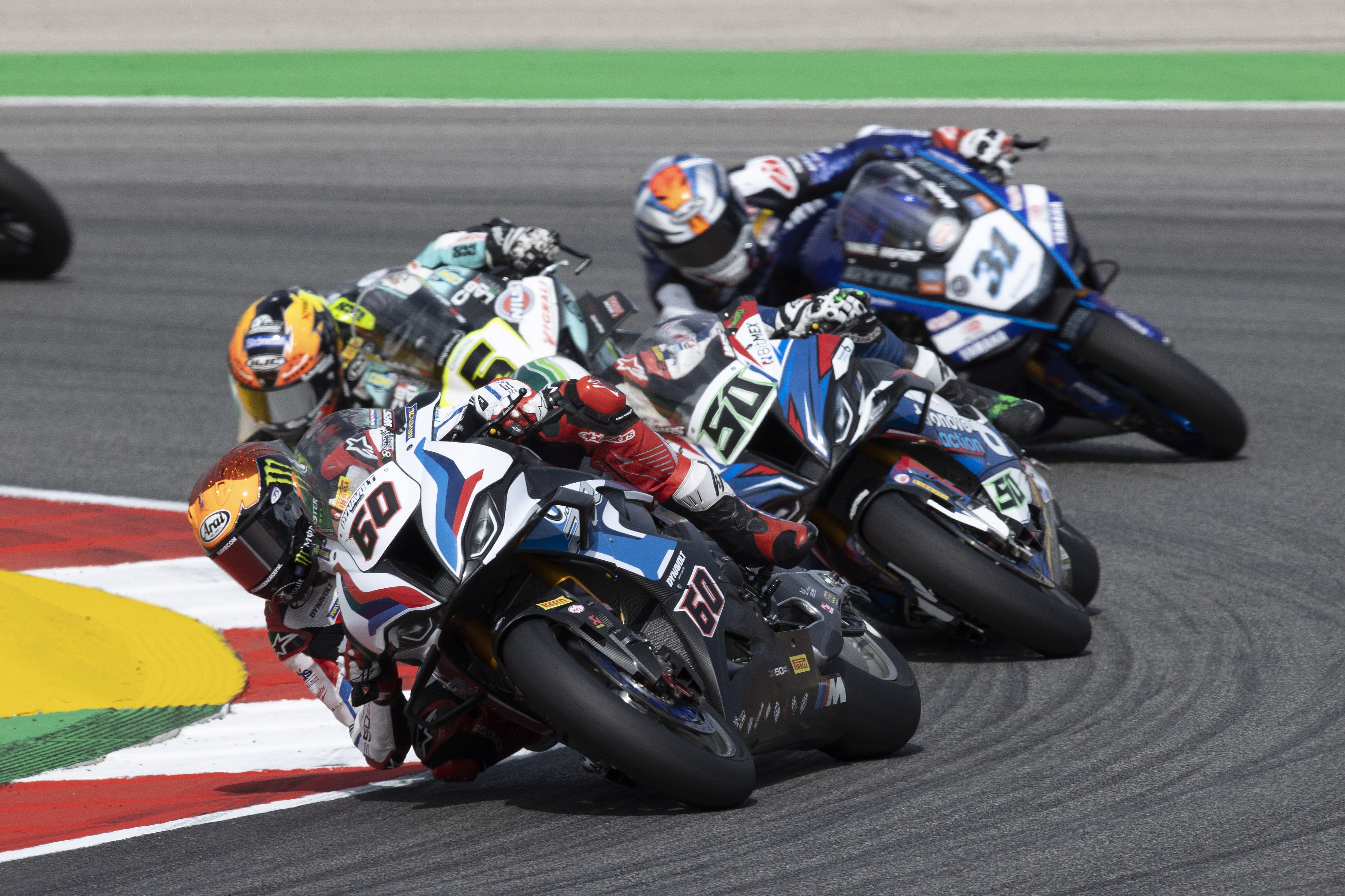 Michael VD Mark, Eugene Laverty, Philipp Oettl y Garrett Gerloff, WSBK Portimao 2022