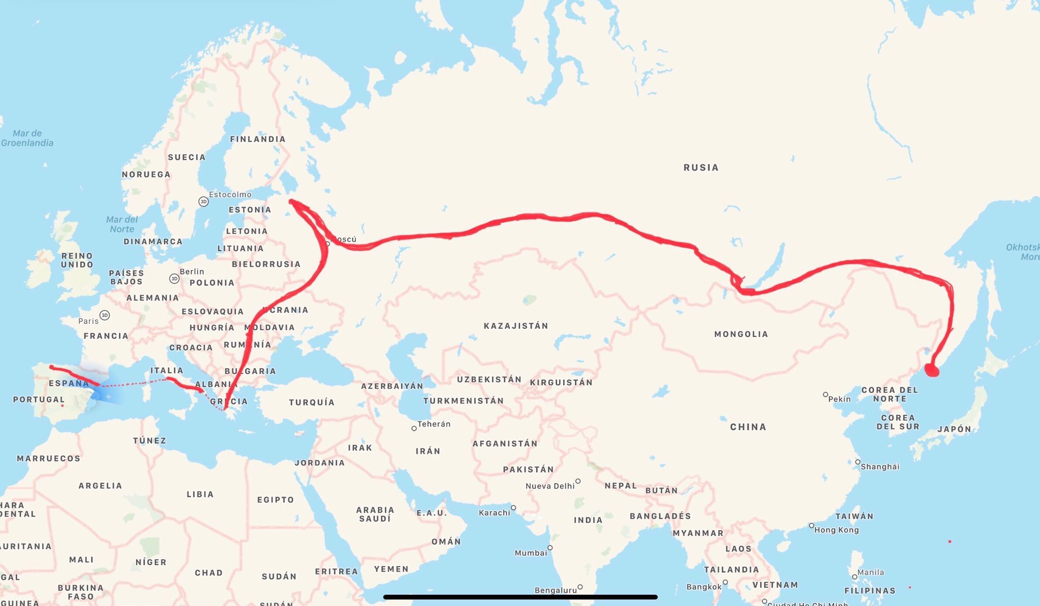 Mapa del recorrido.