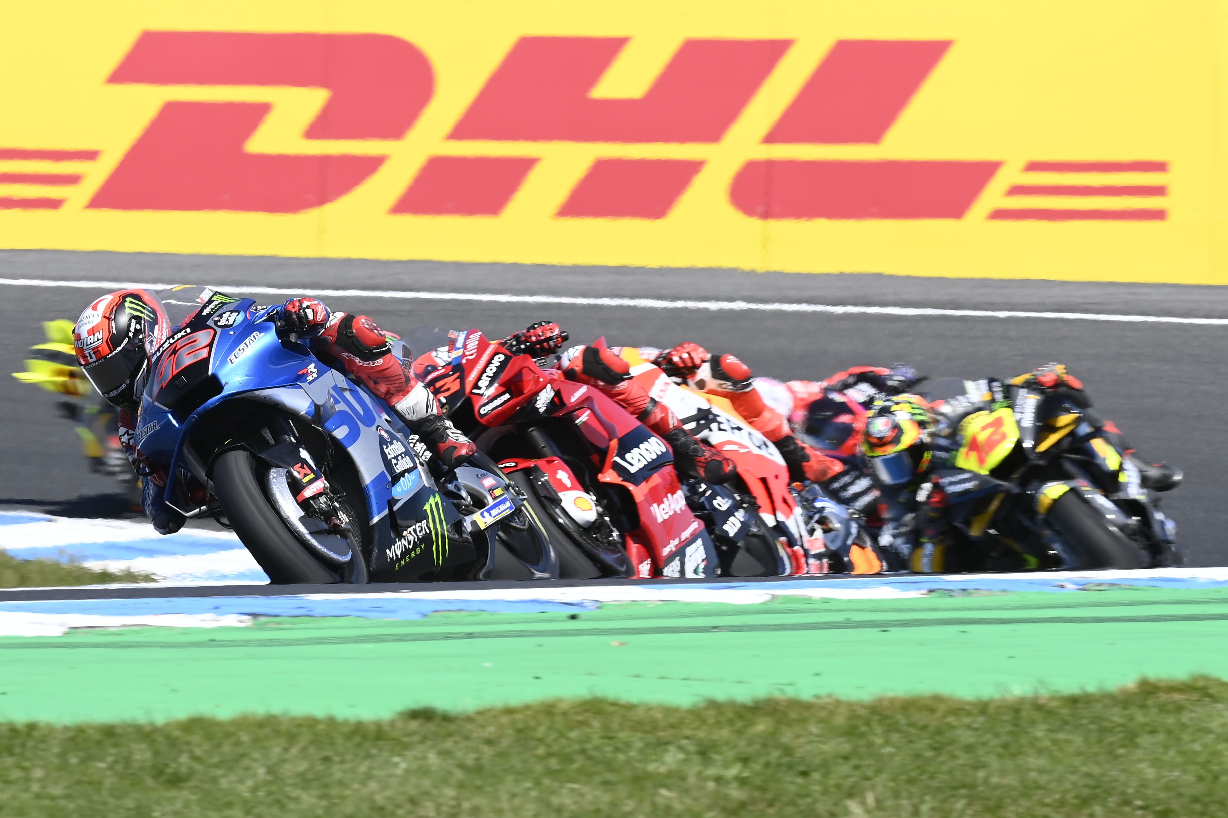 Álex Rins, Pecco Bagnaia, Marc Márquez y Marco Bezzecchi, MotoGP Australia 2022