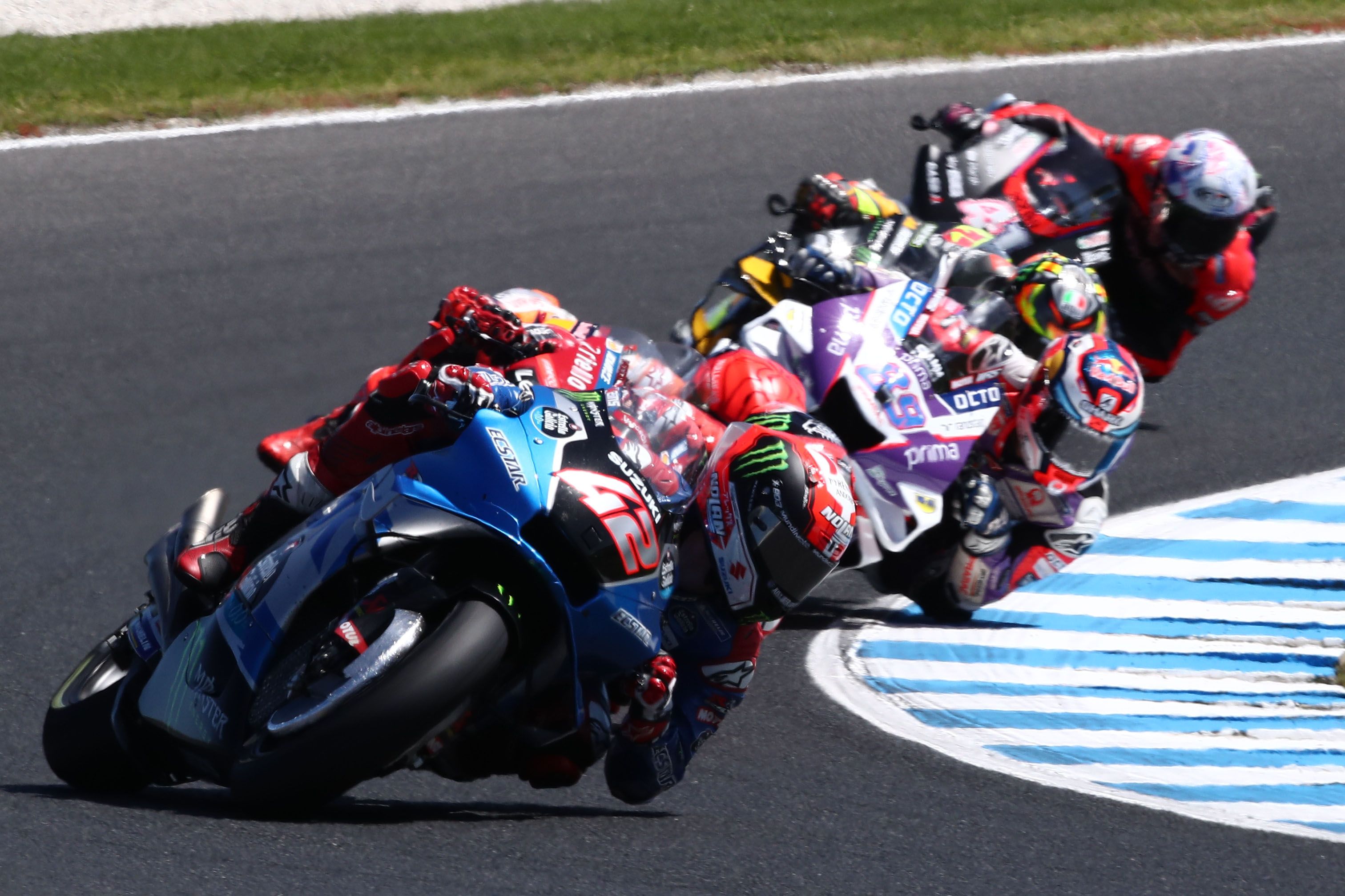 Álex Rins, Pecco Bagnaia, Marc Márquez, Jorge Martín, Marco Bezzecchi y Aleix Espargaró, MotoGP Australia 2022