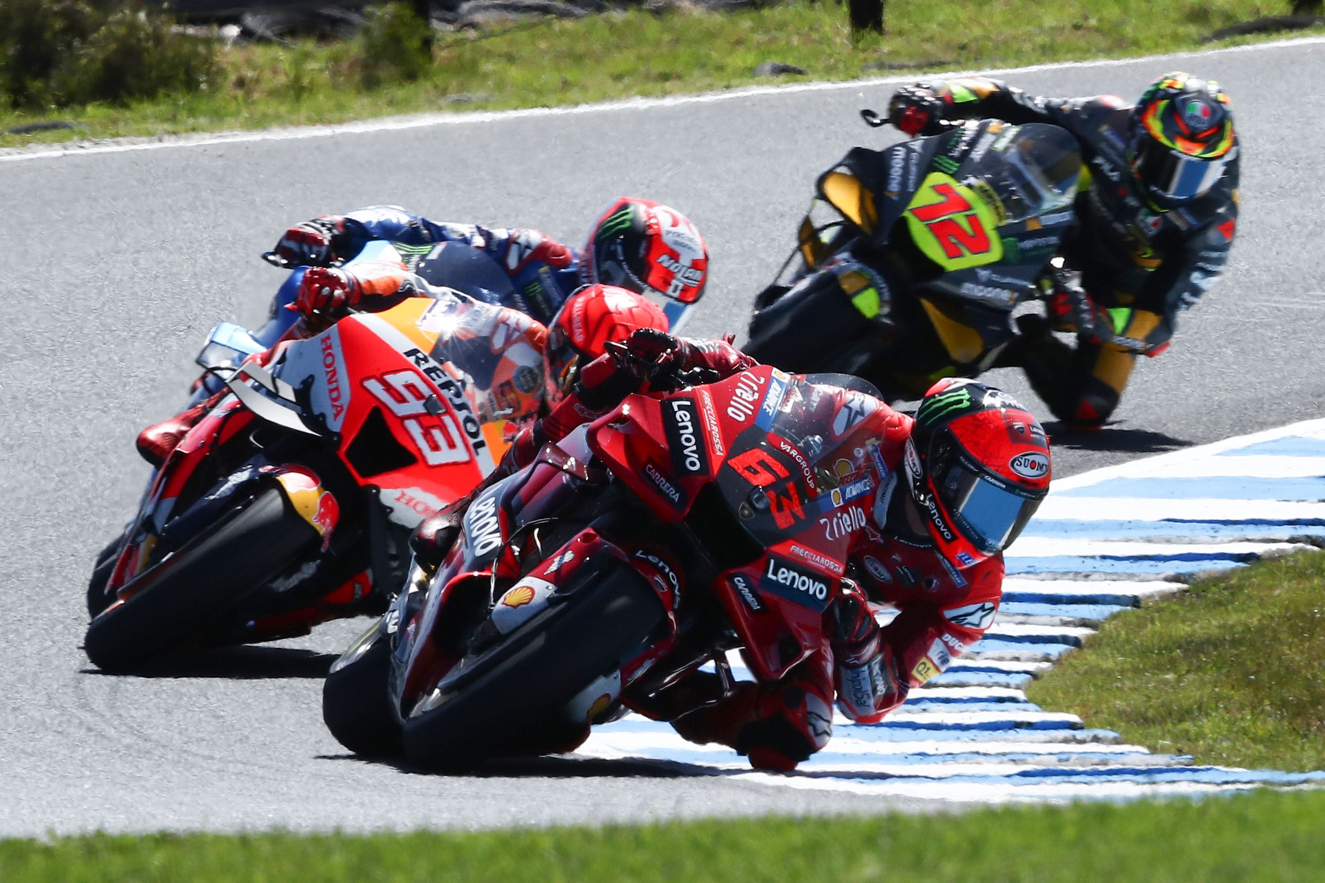 Pecco Bagnaia comanda ante Marc Márquez, Álex Rins y Marco Bezzecchi, MotoGP Australia 2022