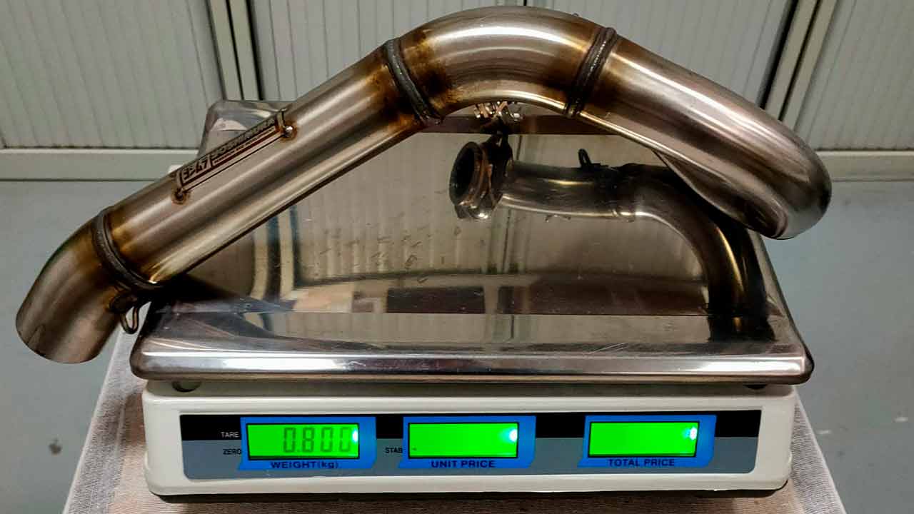 Mediciones de peso del colector.