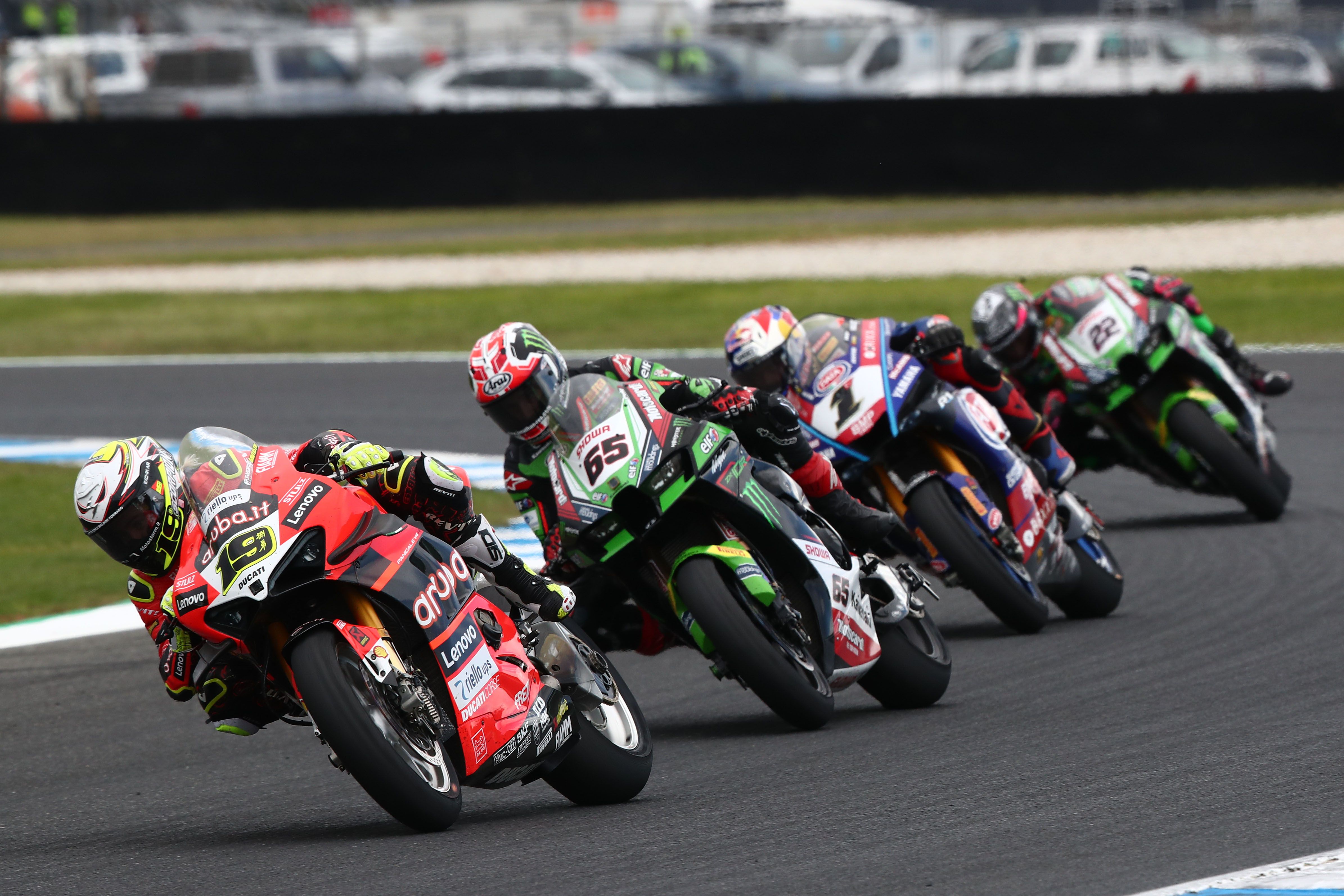 Álvaro Bautista, Jonathan Rea, Toprak Razgatlioglu y Alex Lowes, WSBK Australia 2022