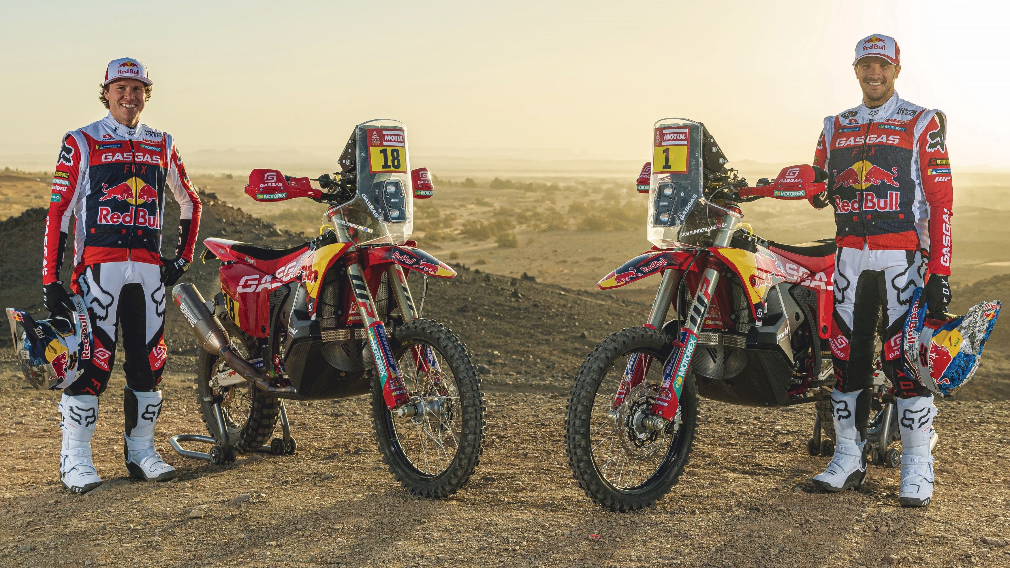 Daniel Sanders y Sam Sunderland correrán el Dakar 2023 con el Red Bull GasGas