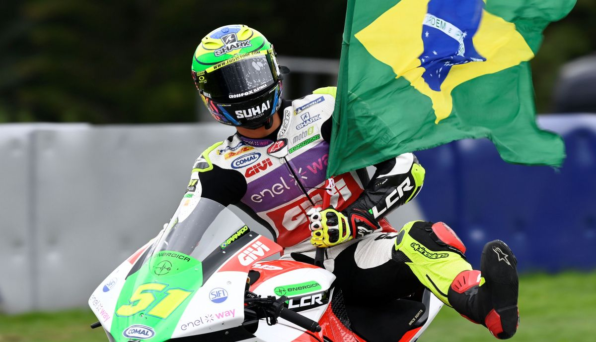 Eric Granado celebra una de sus victorias en MotoE Eric Granado celebra una de sus victorias en MotoE
