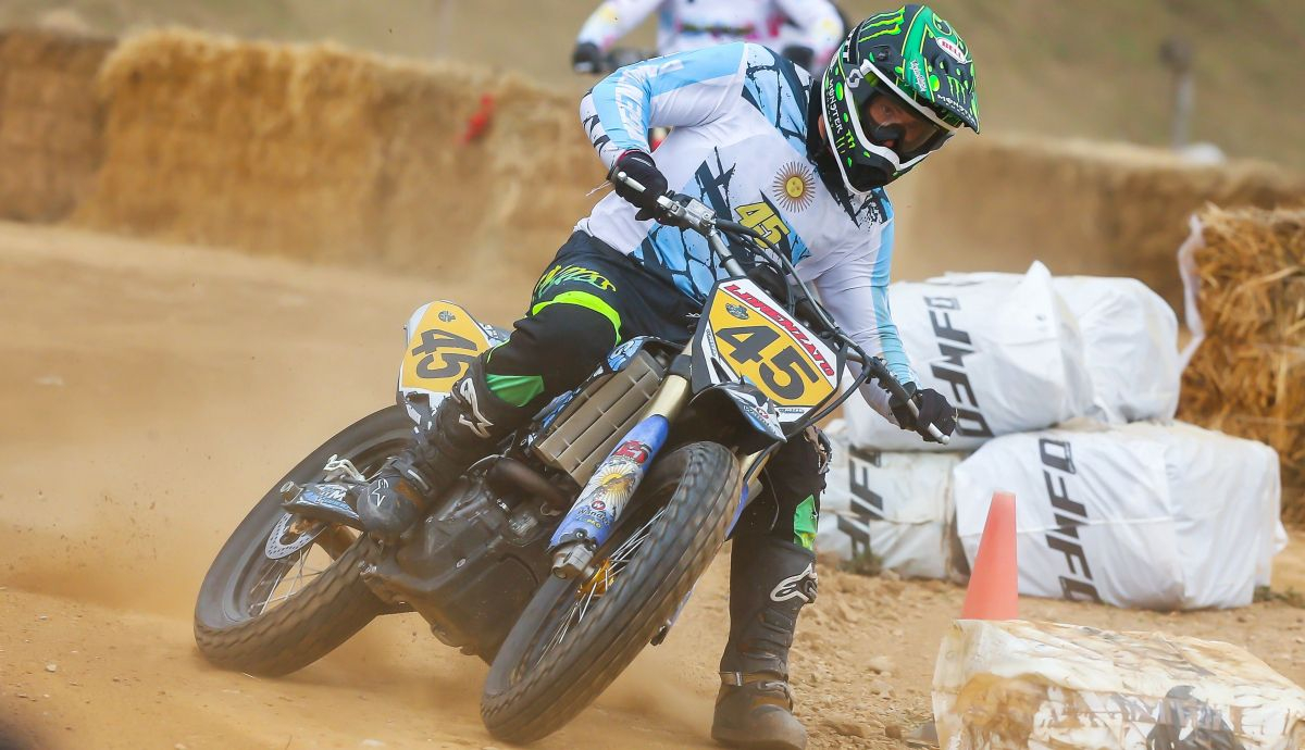 Matias Lorenzato logró una victoria con Suzuki en el Mundial de Flat Track 2022. Foto by FIM   Jesper Veldhuizen