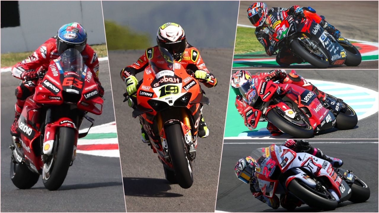 Pecco Bagnaia, Álvaro Bautista y Michele Pirro han sido campeones con Ducati en 2022, con Jack Miller y Enea Bastianini ganando carreras