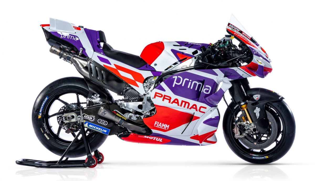 La Ducati Desmosedici GP23 del Prima Pramac Racing para MotoGP 2023