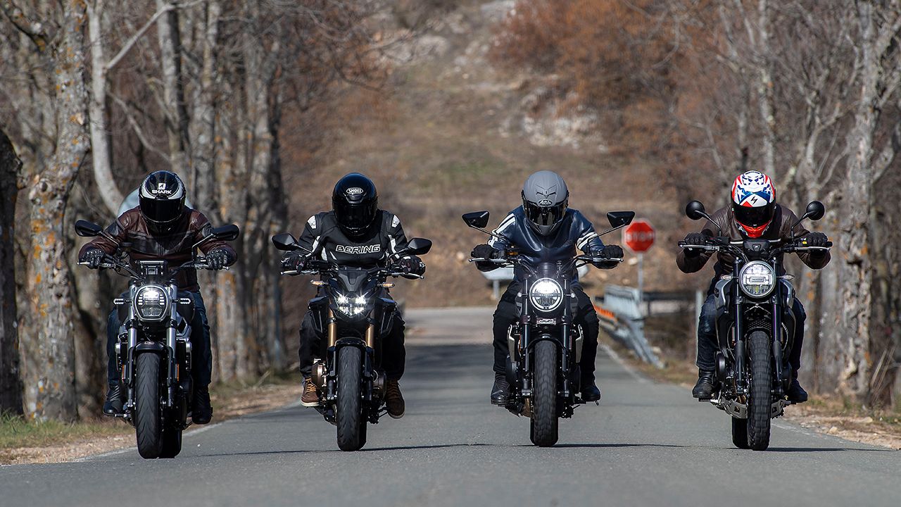 Comparativa motos naked 500 A2: Brixton, Honda, Macbor y Voge.
