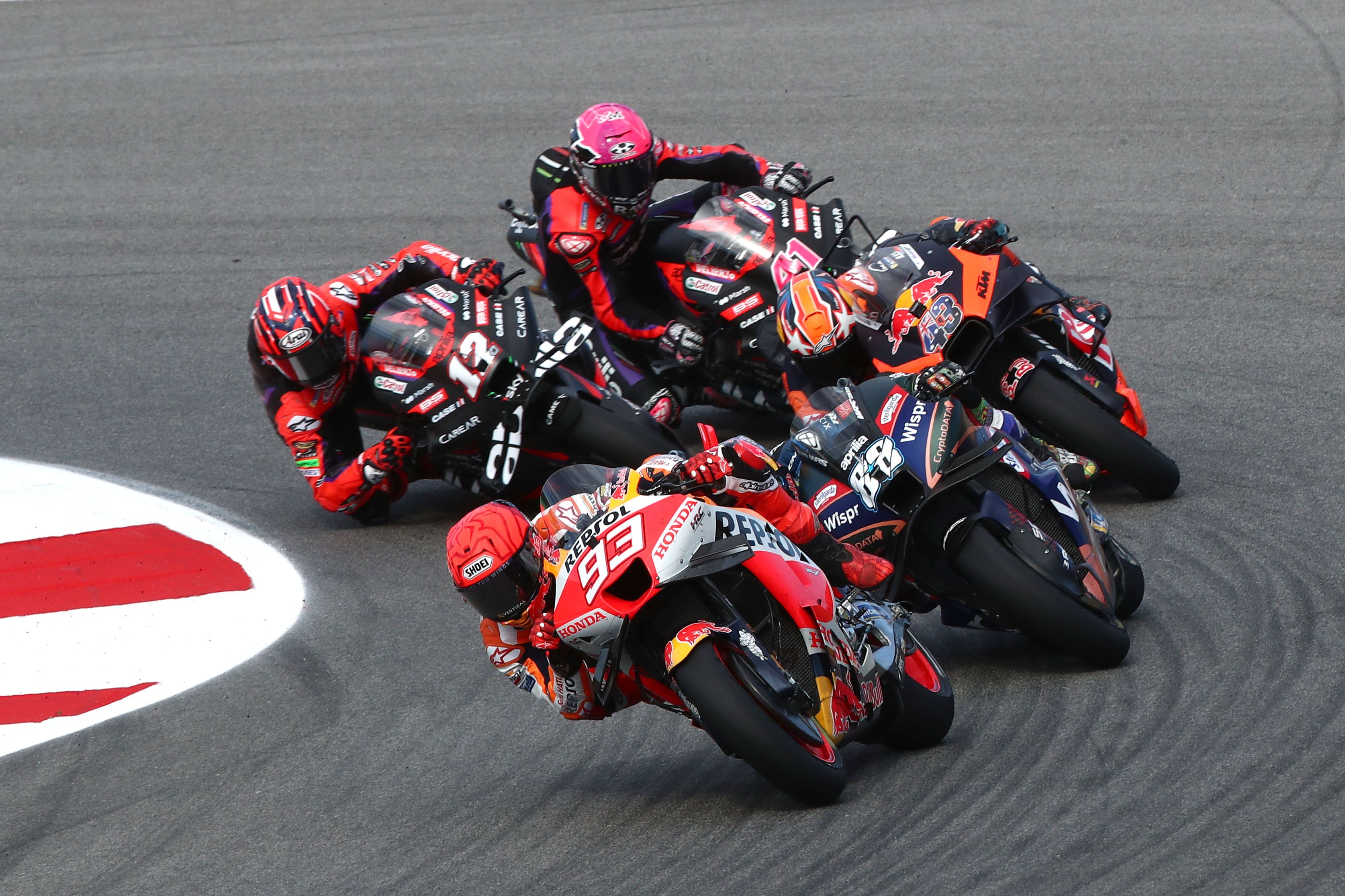Marc Márquez, Miguel Oliveira, Jack Miller, Maverick Viñales y Aleix Espargaró, MotoGP Portimao 2023