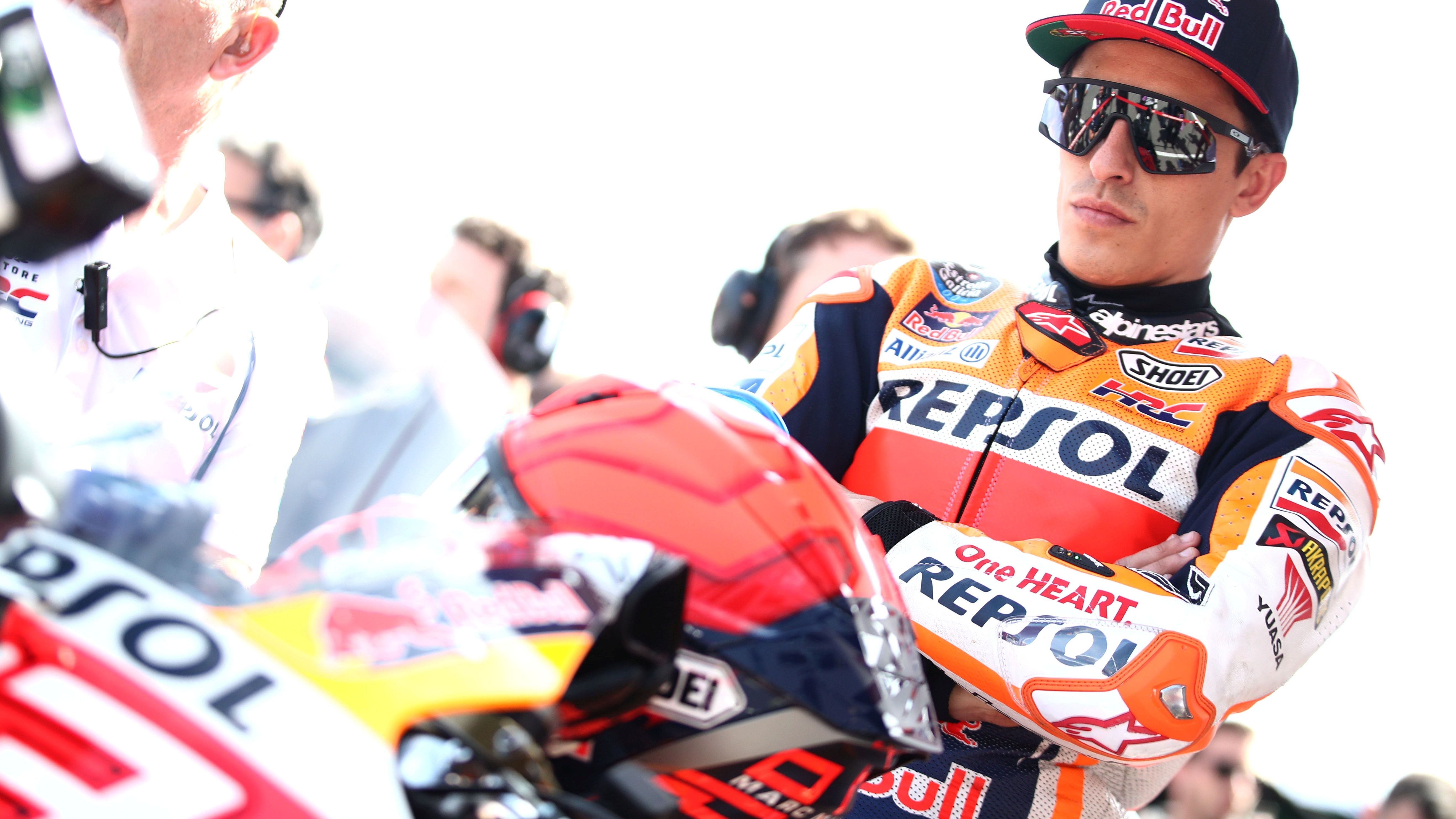 Marc Márquez en la parrilla de salida de Portimao