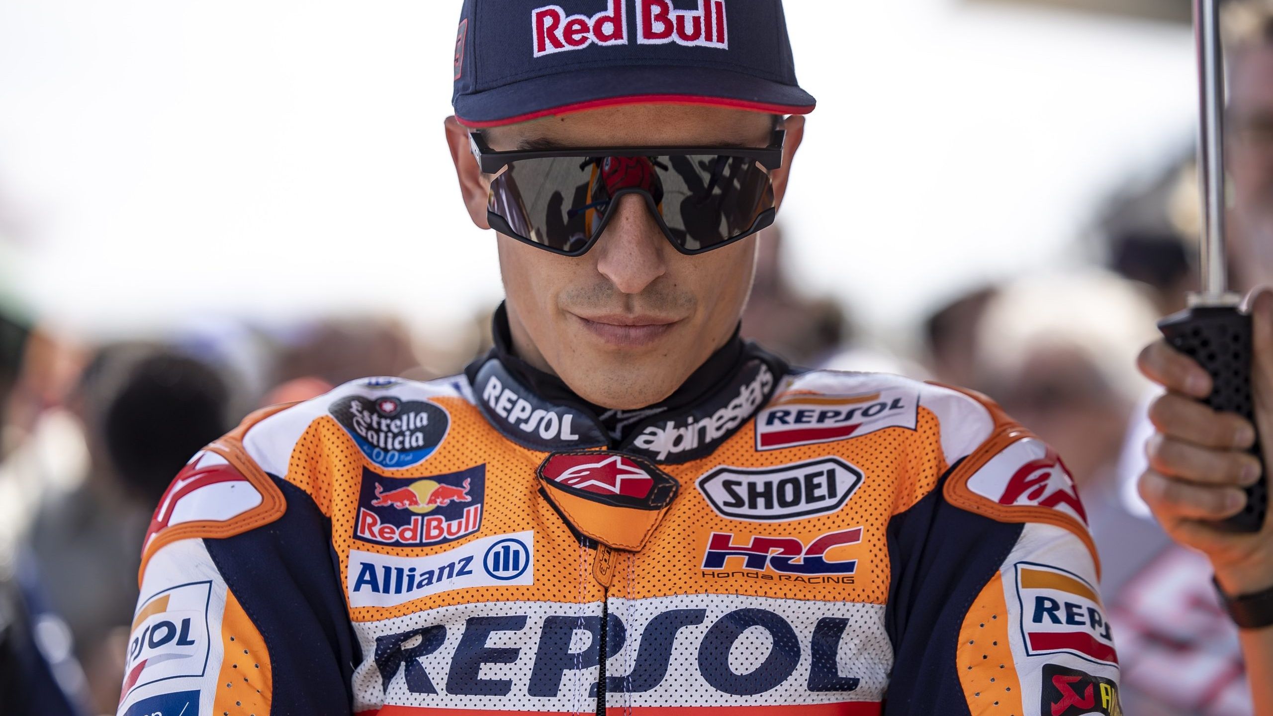 Marc Márquez en la parrilla de salida de la carrera de Portimao