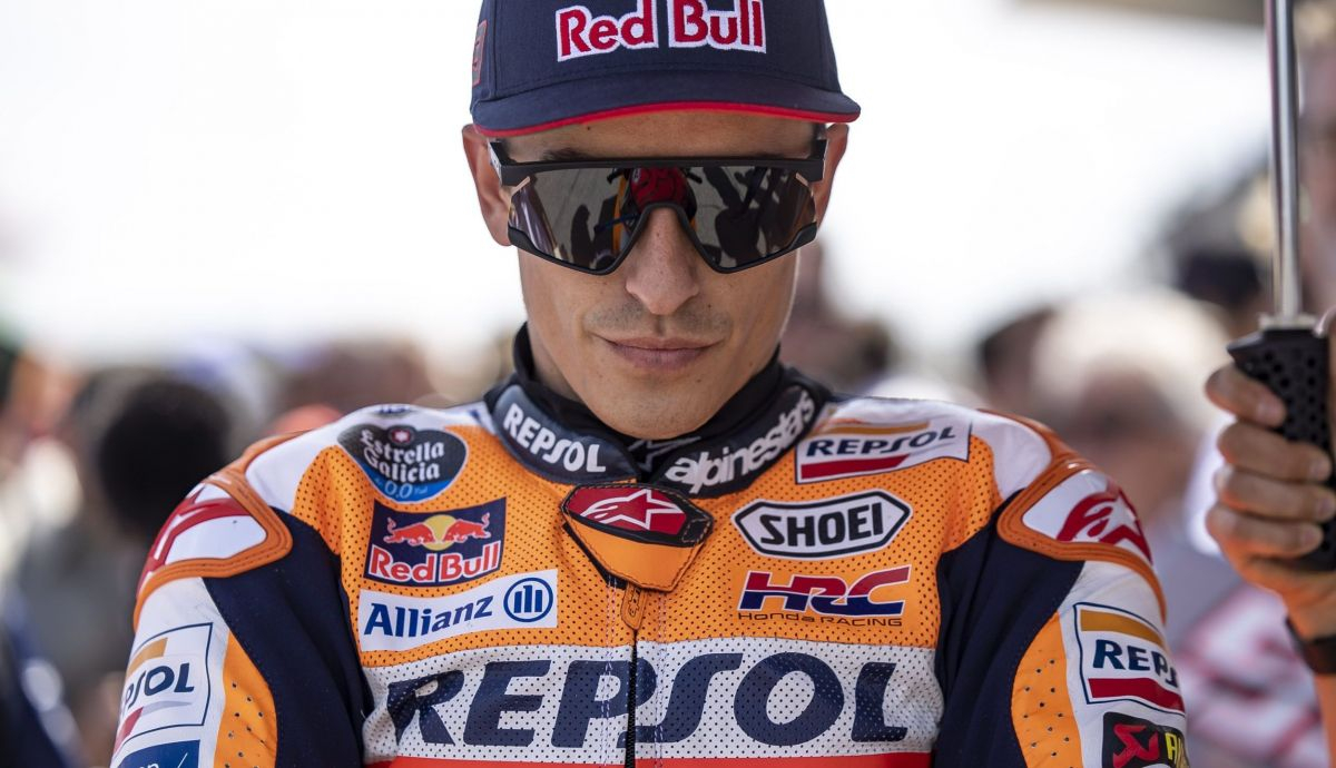 Marc Márquez en la parrilla de salida de la carrera de Portimao