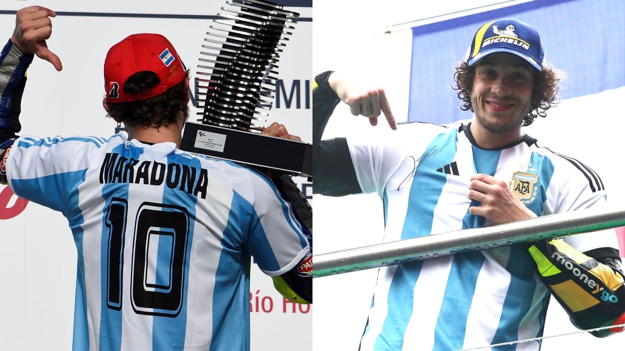 Marco Bezzecchi se enfundó la elástica argentina como hiciera Valentino Rossi en 2015