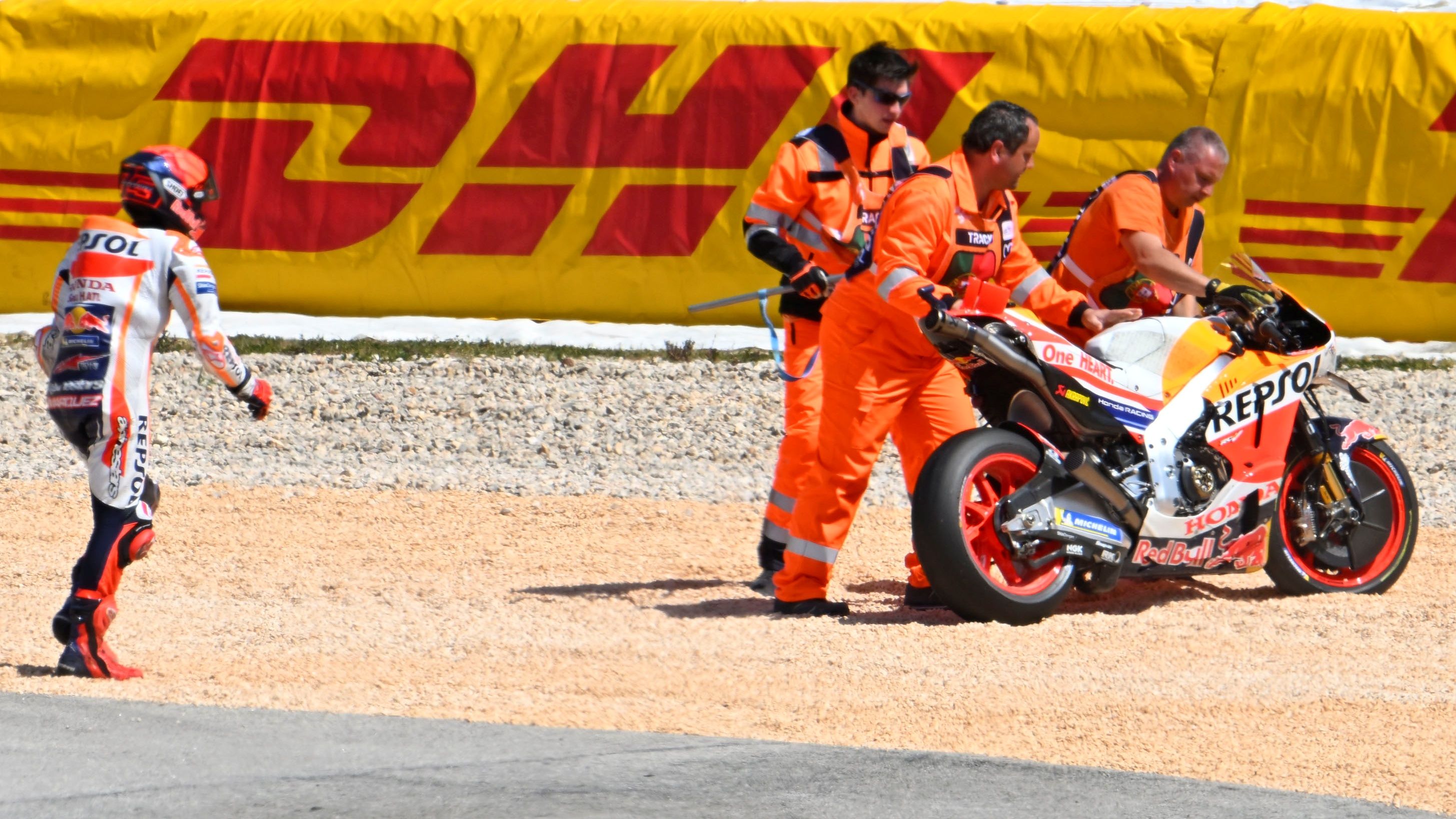 Marc Márquez tras su caída en Portimao