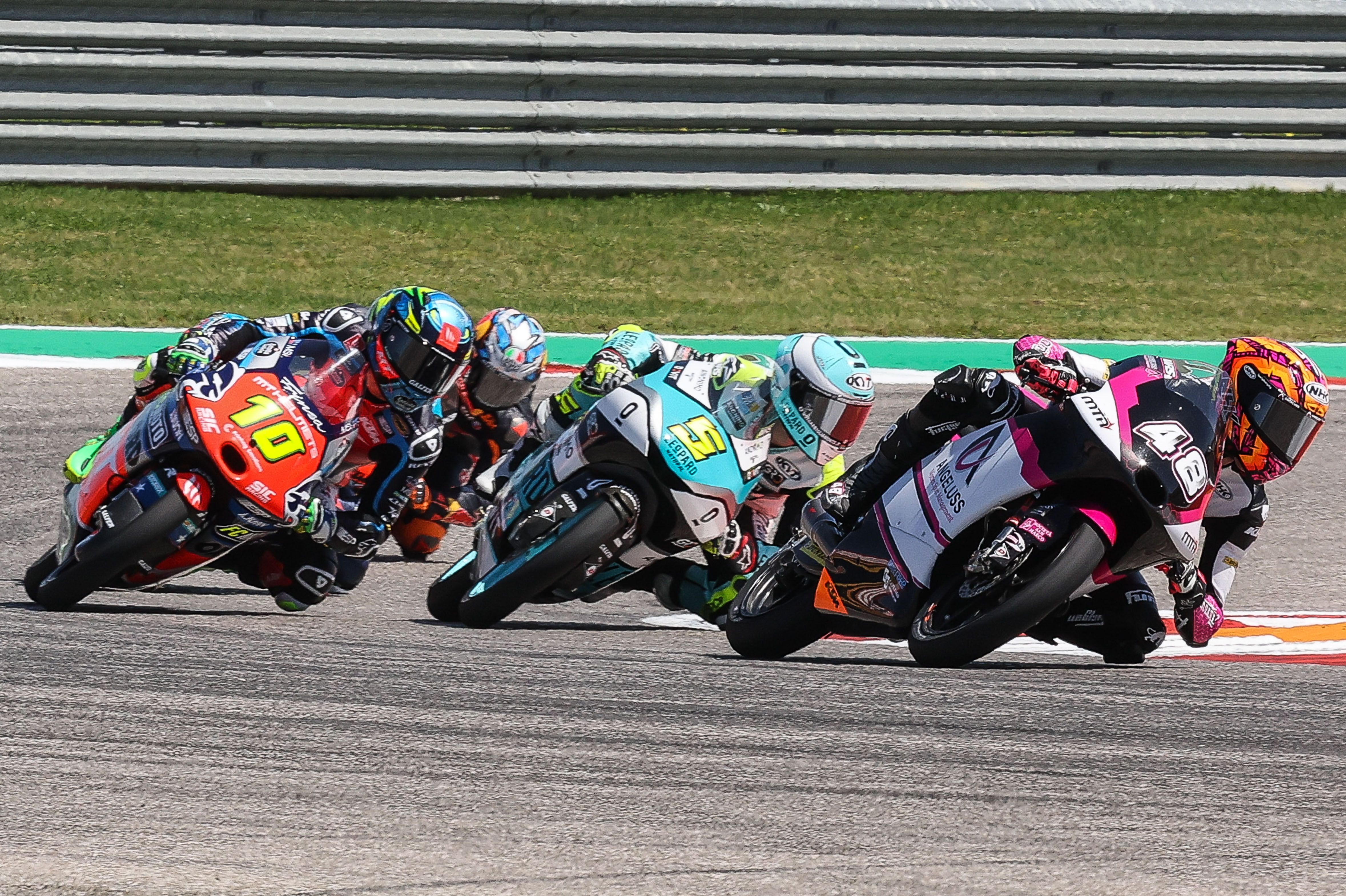 Iván Ortolá, Jaume Masià, Diogo Moreira, Xavi Artigas y Dani Holgado, Moto3 Américas 2023