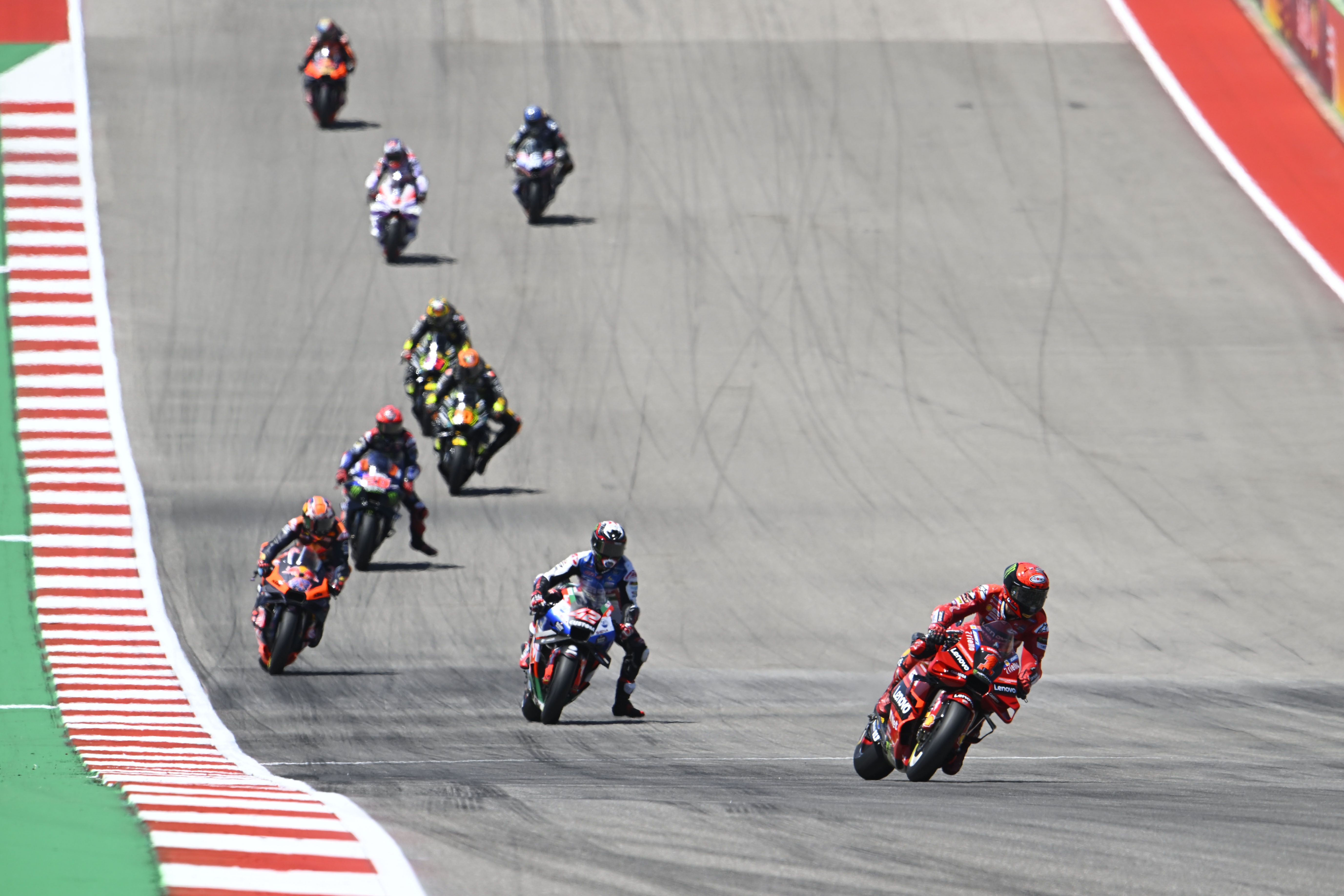 Pecco Bagnaia comanda ante Álex Rins y Jack Miller, MotoGP Américas 2023