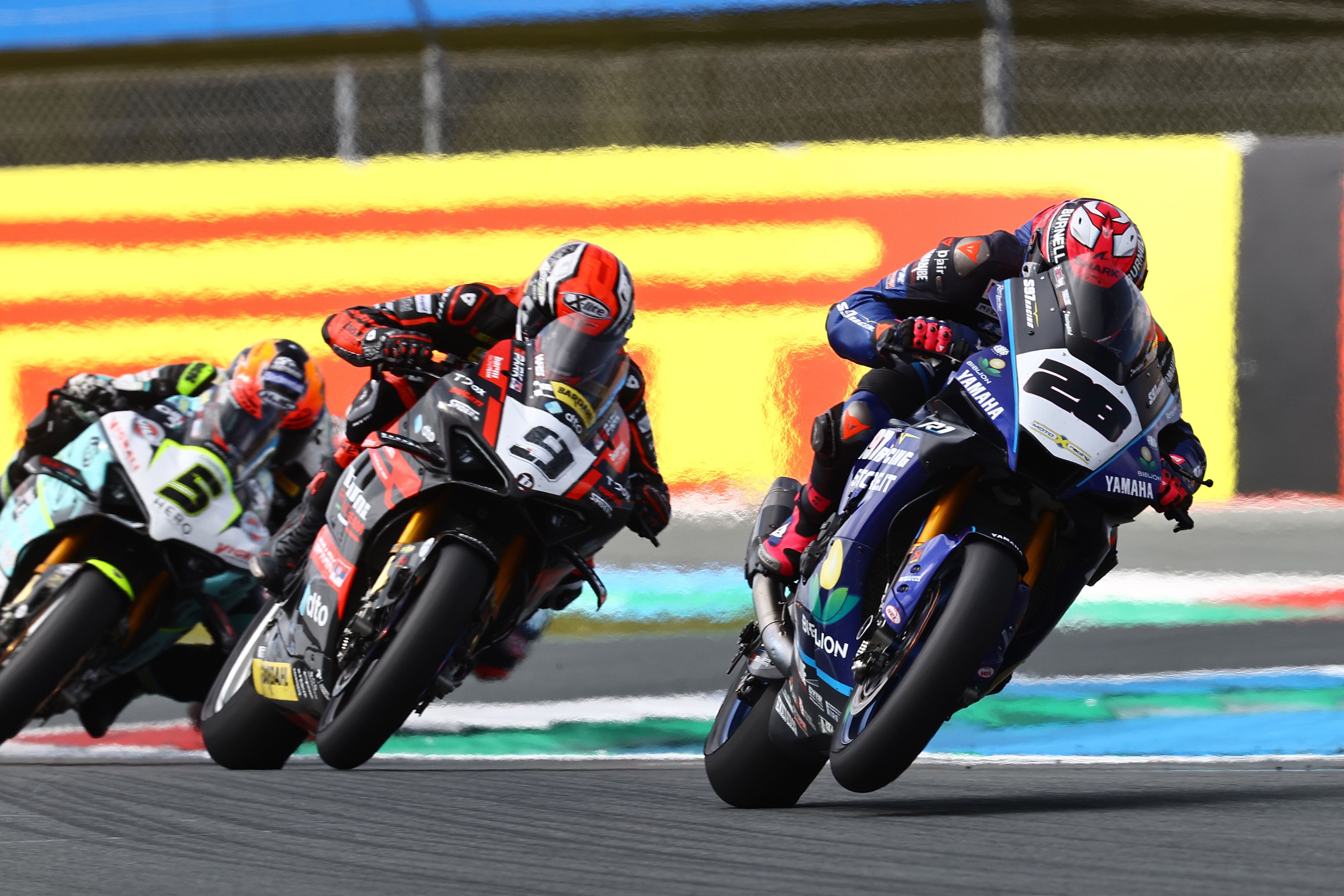 Bradley Ray, Danilo Petrucci y Philipp Oettl, WSBK Assen 2023