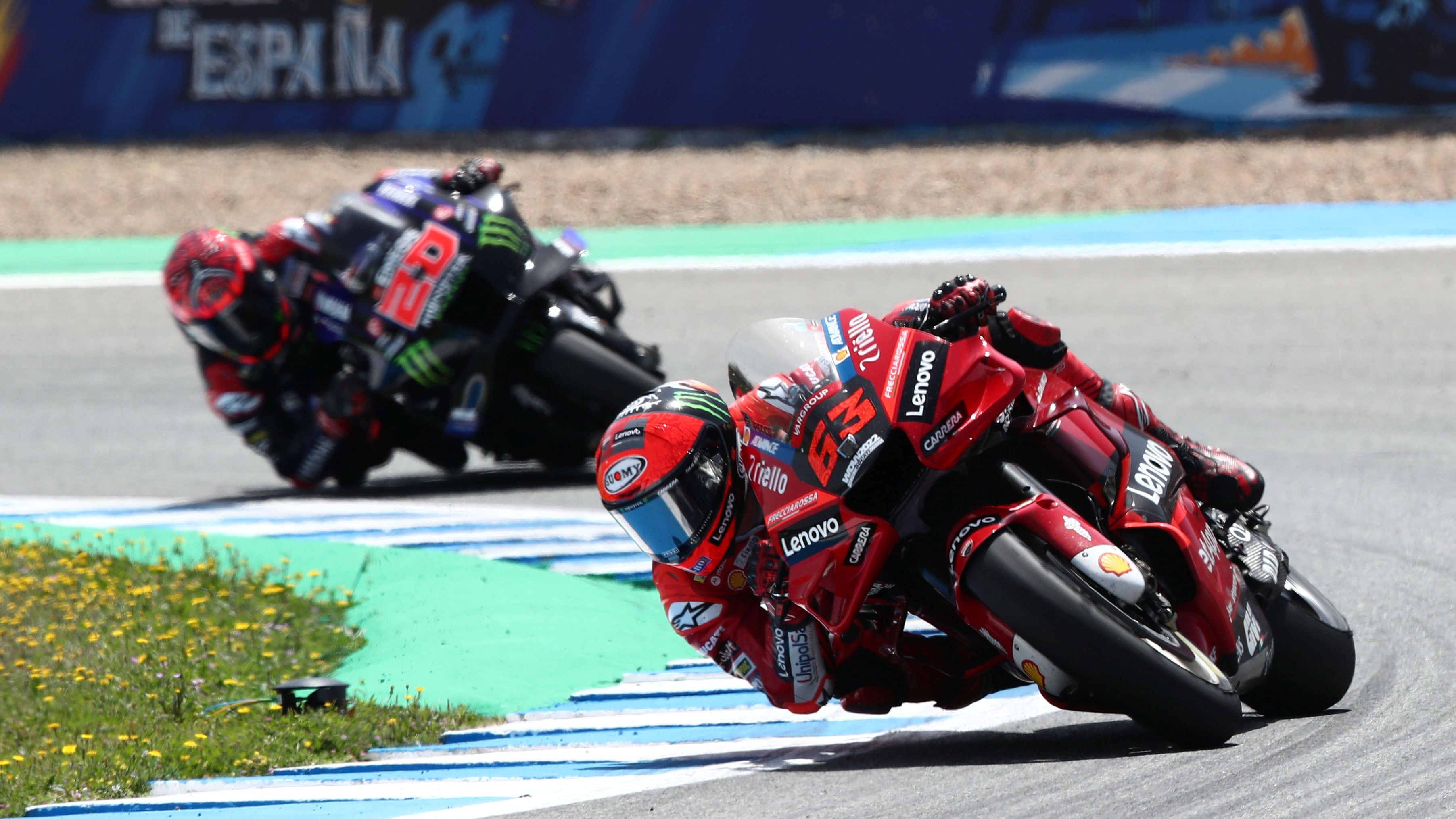 Pecco Bagnaia y Fabio Quartararo en el pasado GP de España de MotoGP en Jerez