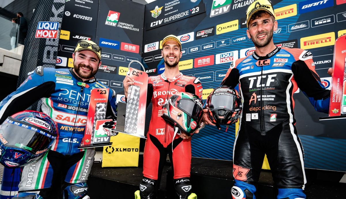 Lorenzo Zanetti, Kevin Manfredi y Simone Saltarelli formaron el primer podio del CIV SBK 2023 Lorenzo Zanetti, Kevin Manfredi y Simone Saltarelli formaron el primer podio del CIV SBK 2023