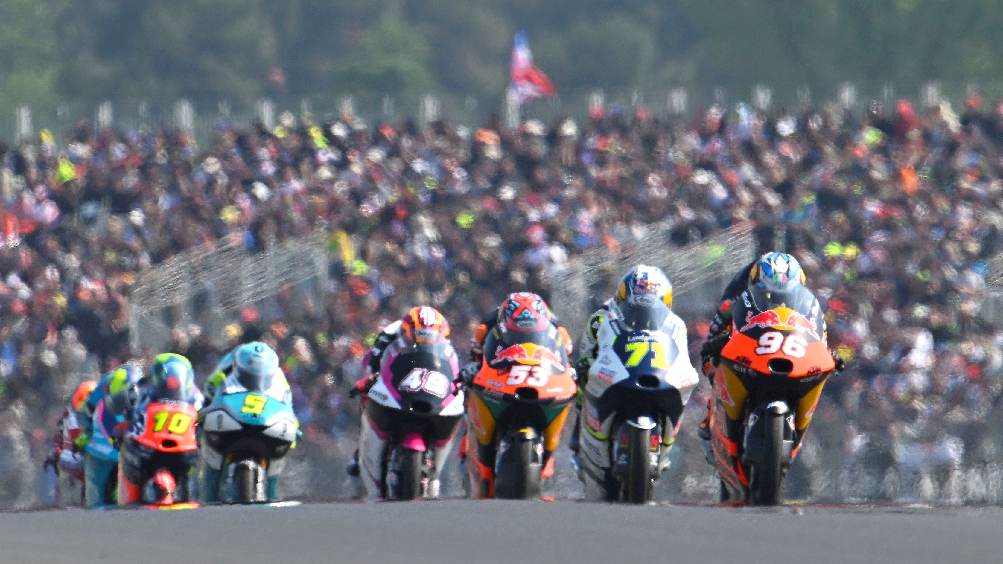 Dani Holgado, Ayumu Sasaki, Deniz Oncu, Iván Ortolá, Jaume Masià y Diogo Moreira, Moto3 Le Mans 2023