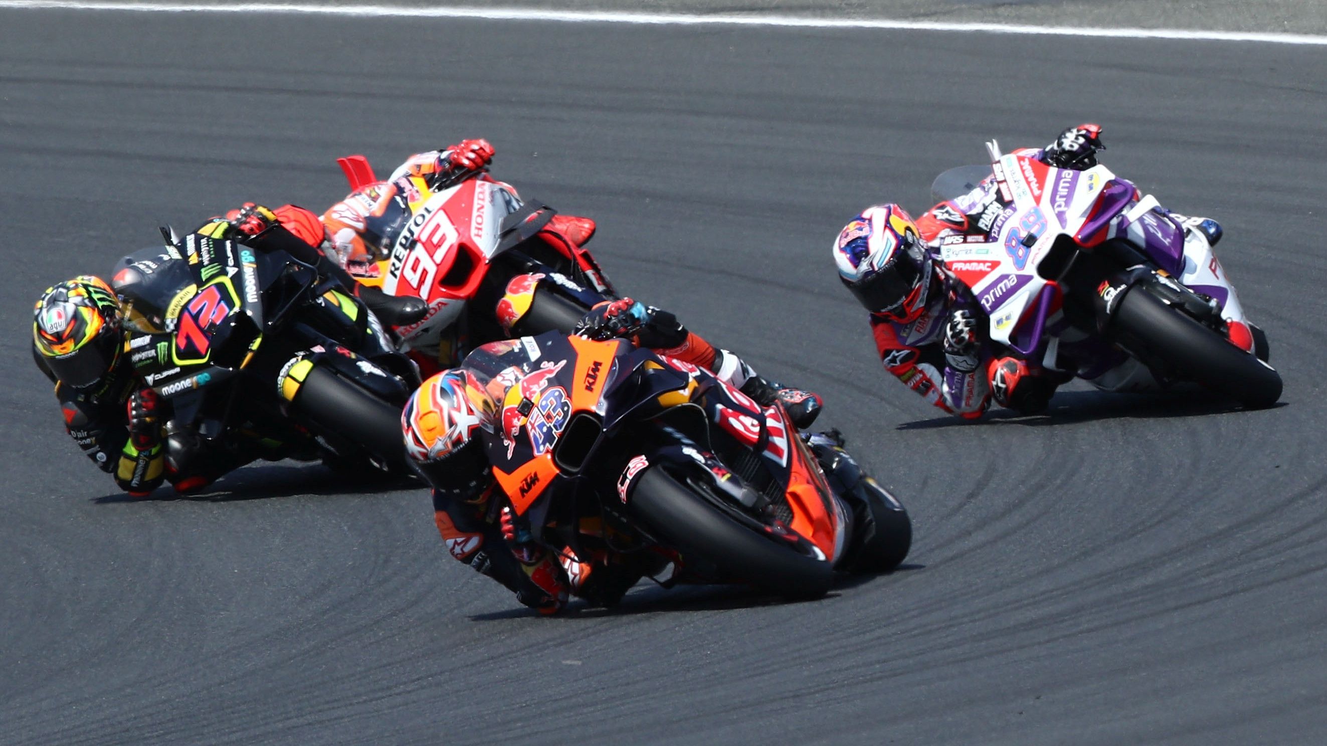 Jack Miller, Marco Bezzecchi, Jorge Martín y Marc Márquez, MotoGP Le Mans 2023