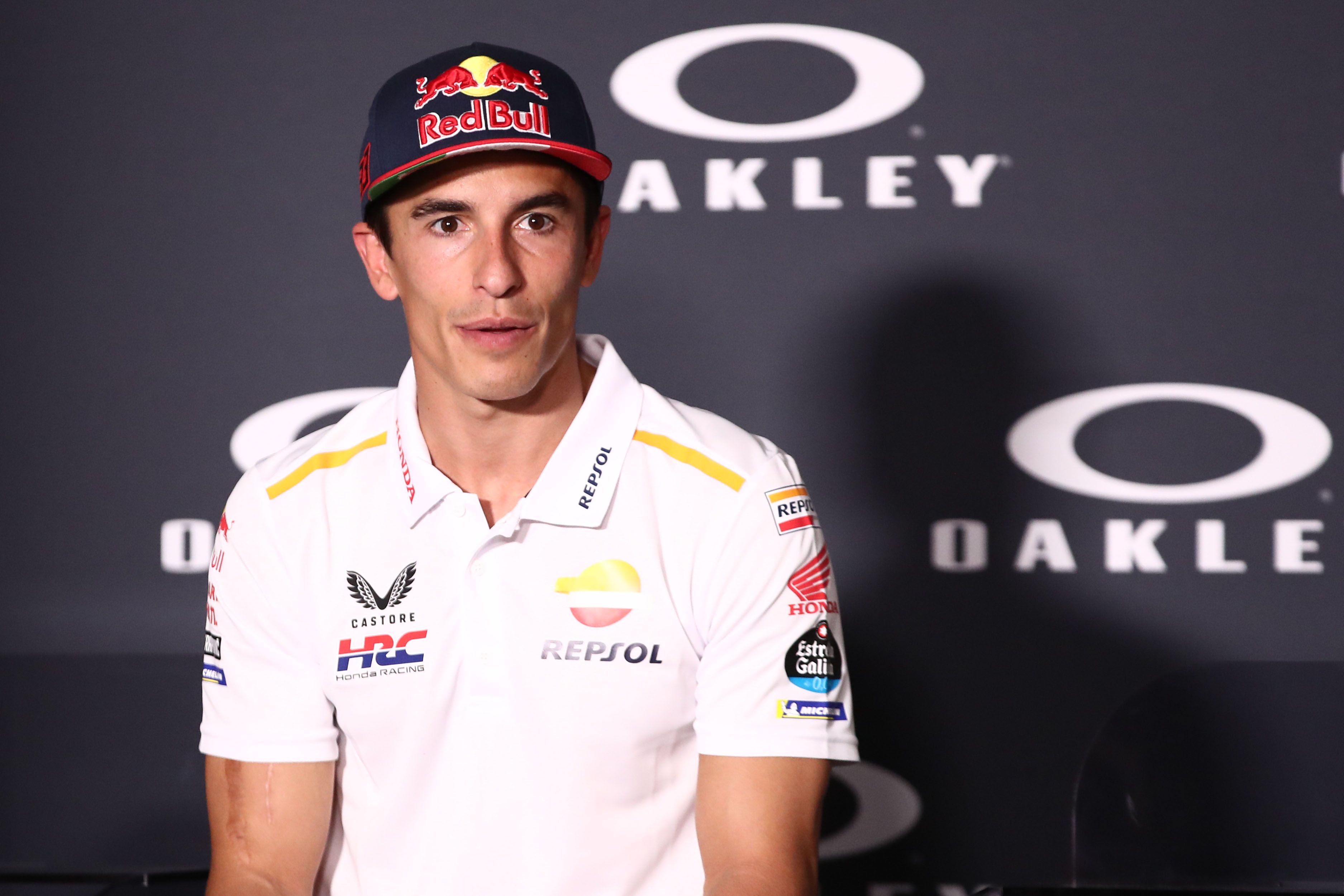 Marc Márquez durante la rueda de prensa del GP de Italia en Mugello.