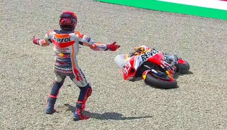 marc marquez caida mugello honda marc marquez caida mugello honda