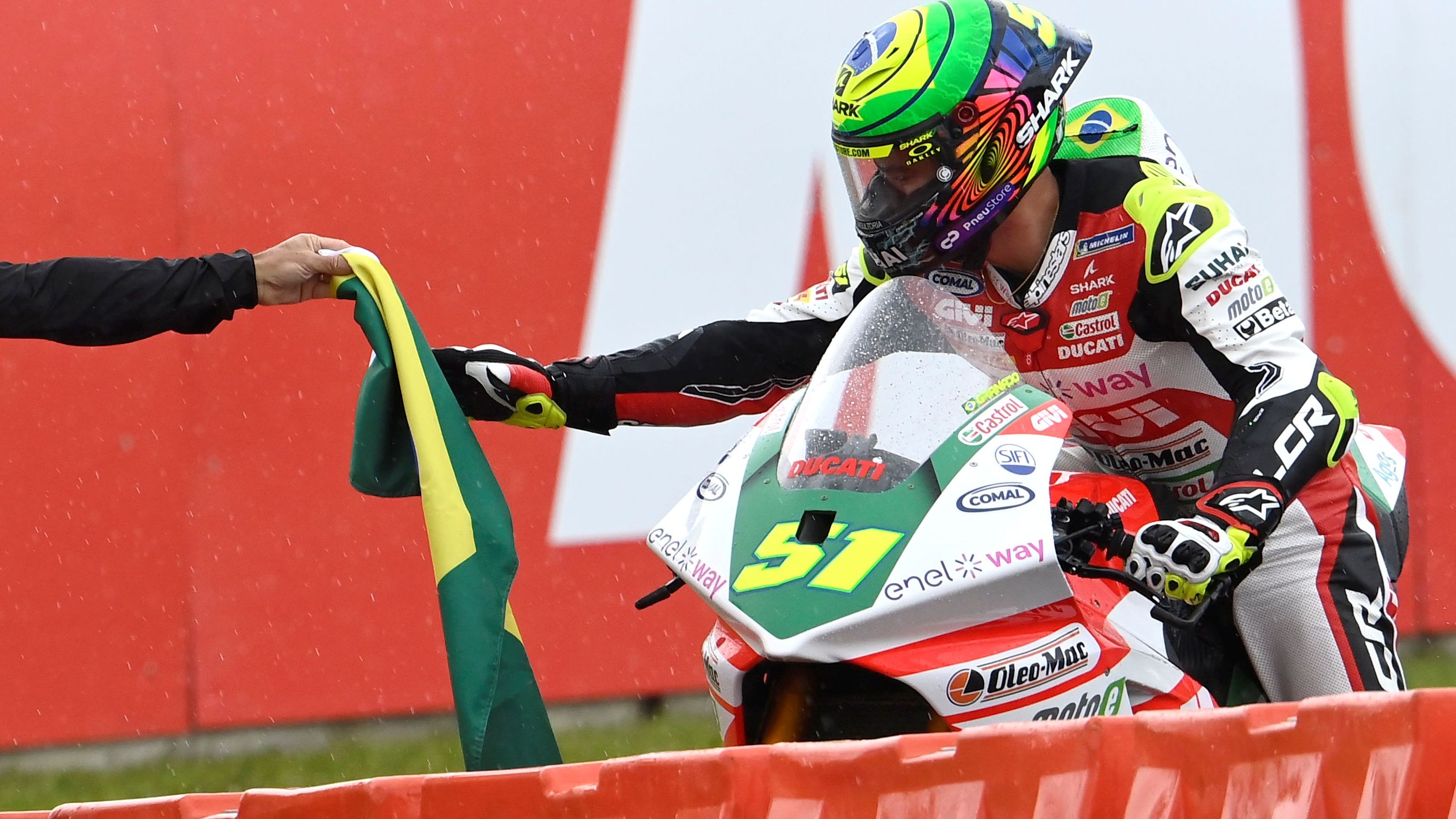 Eric Granado celebra la victoria, MotoE Mugello 2023