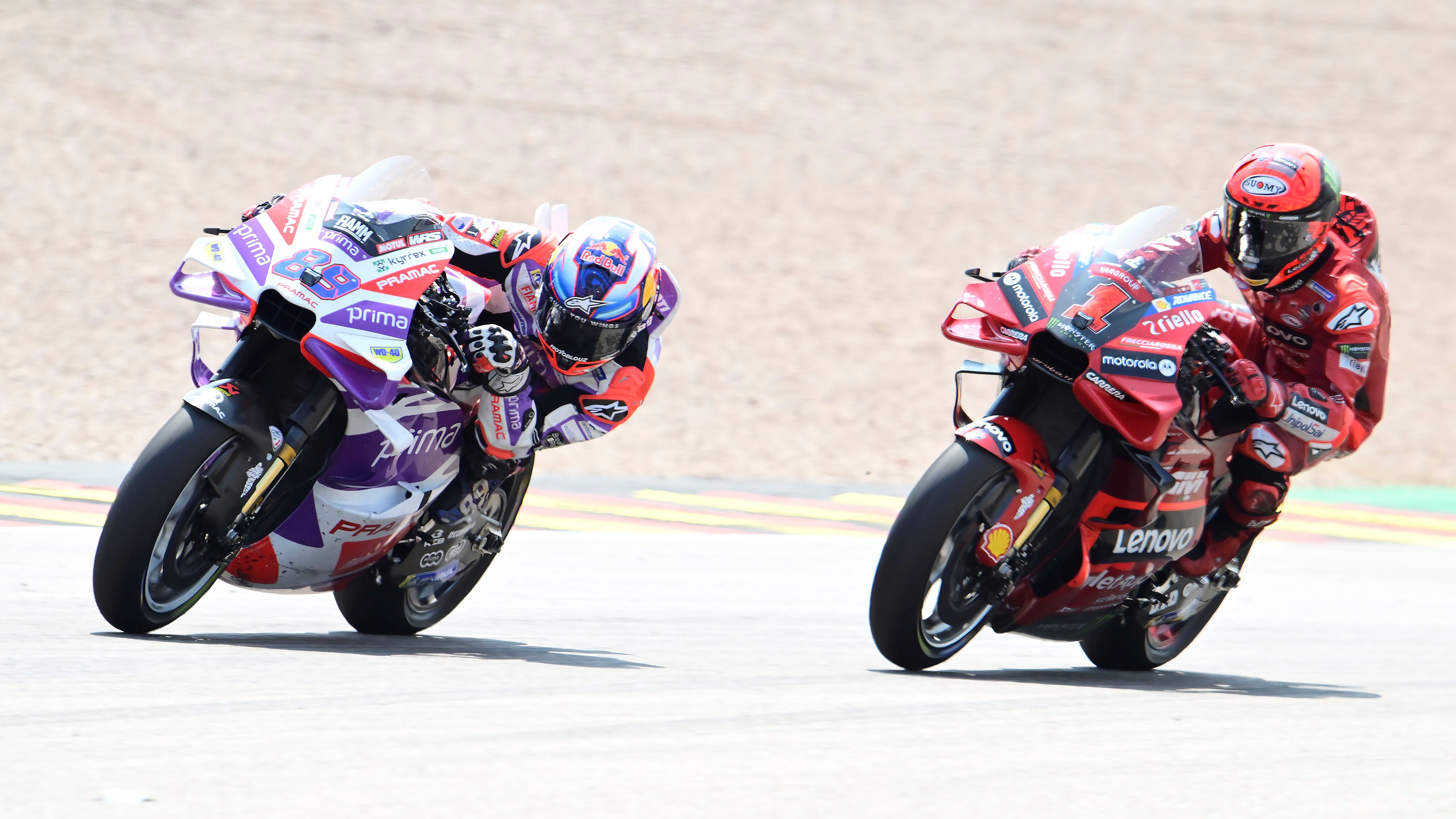 Jorge Martín mandó un mensaje directo al líder Pecco Bagnaia ganando la carrera de MotoGP Sachsenring 2023