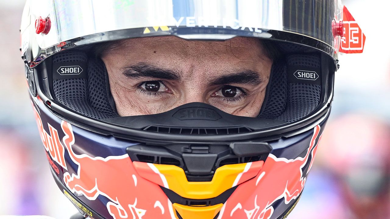 Marc Márquez en la parrilla del pasado sprint de Assen.
