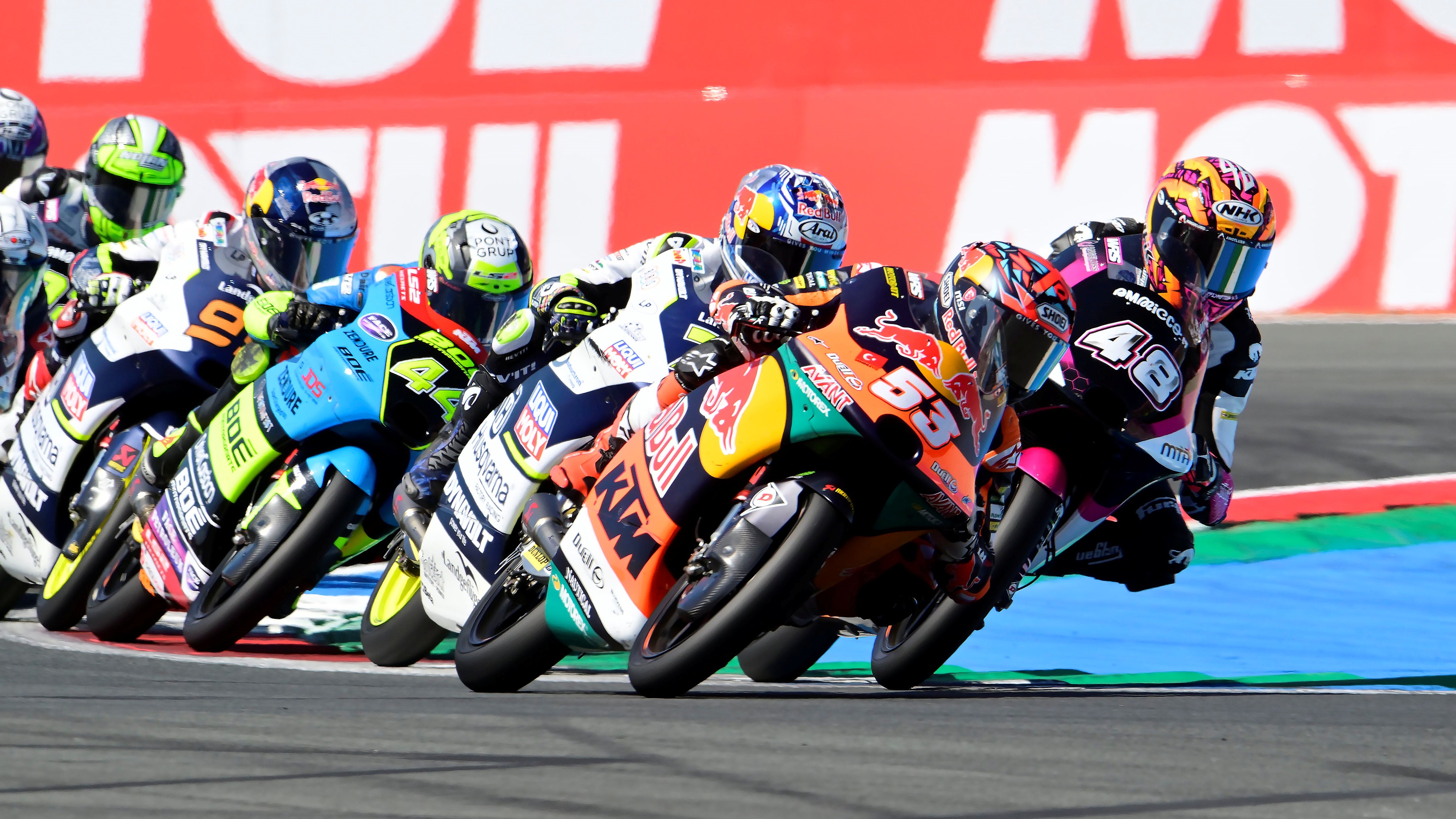 Deniz Oncu, Iván Ortolá, Ayumu Sasaki, David Muñoz y Collin Veijer, Moto3 Assen 2023