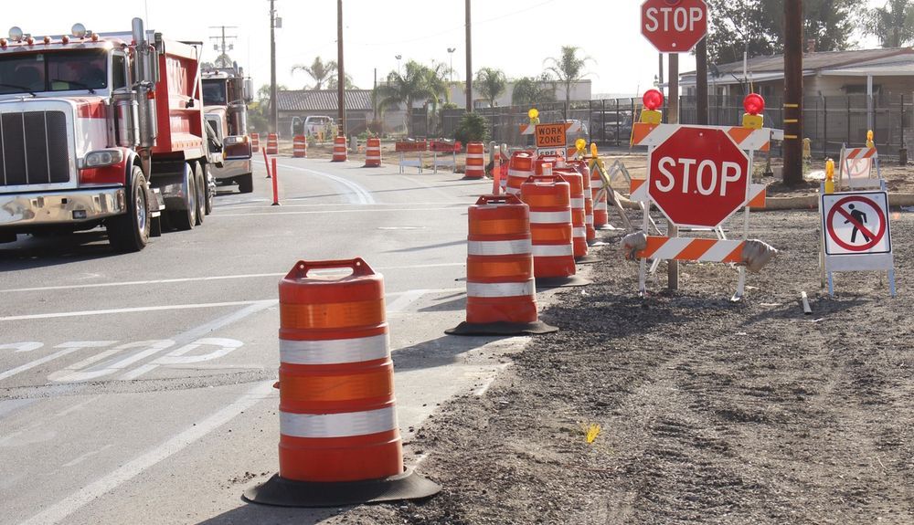 Zona de obras en la carretera