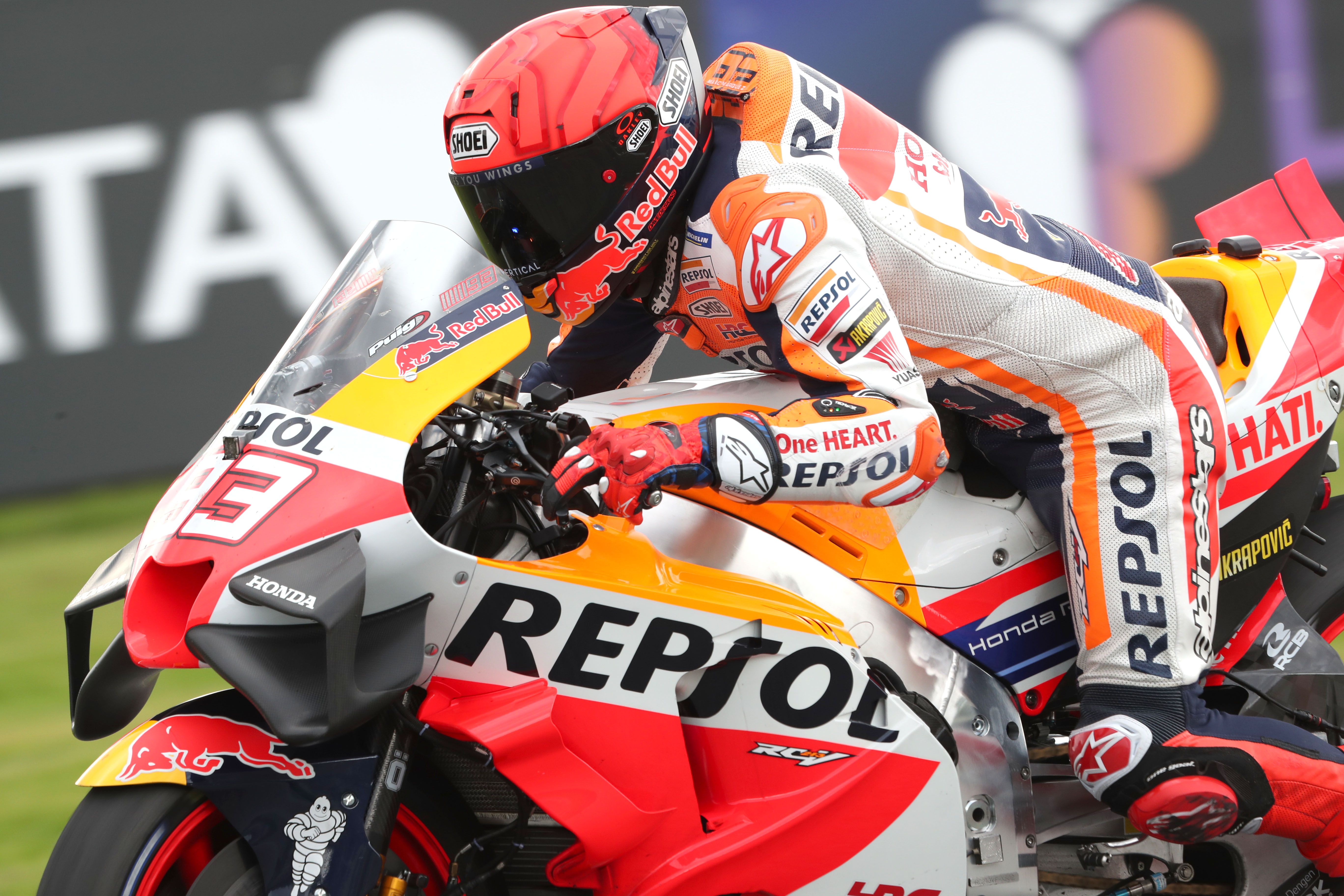 Marc Márquez ha estrenado nuevo paquete aerodinámico en su Honda. 