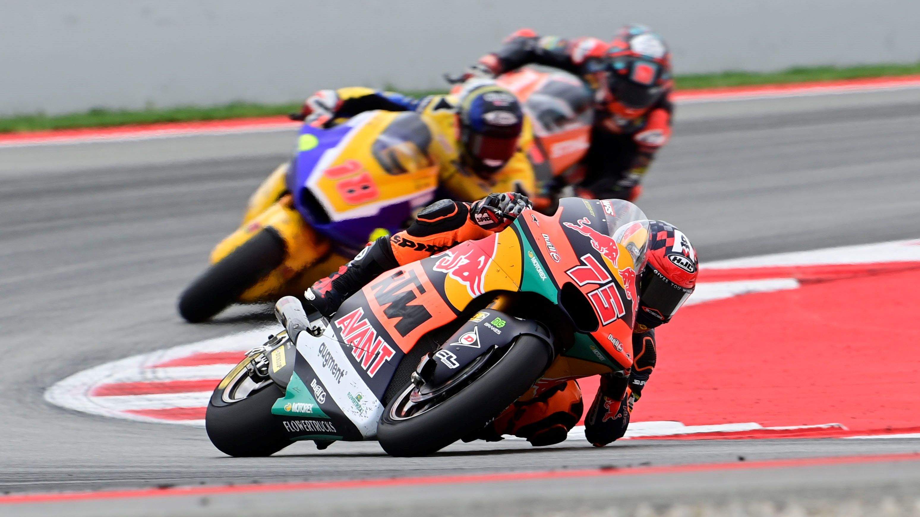 Albert Arenas se va de Manu González y Sergio García, Moto2 Catalunya 2023