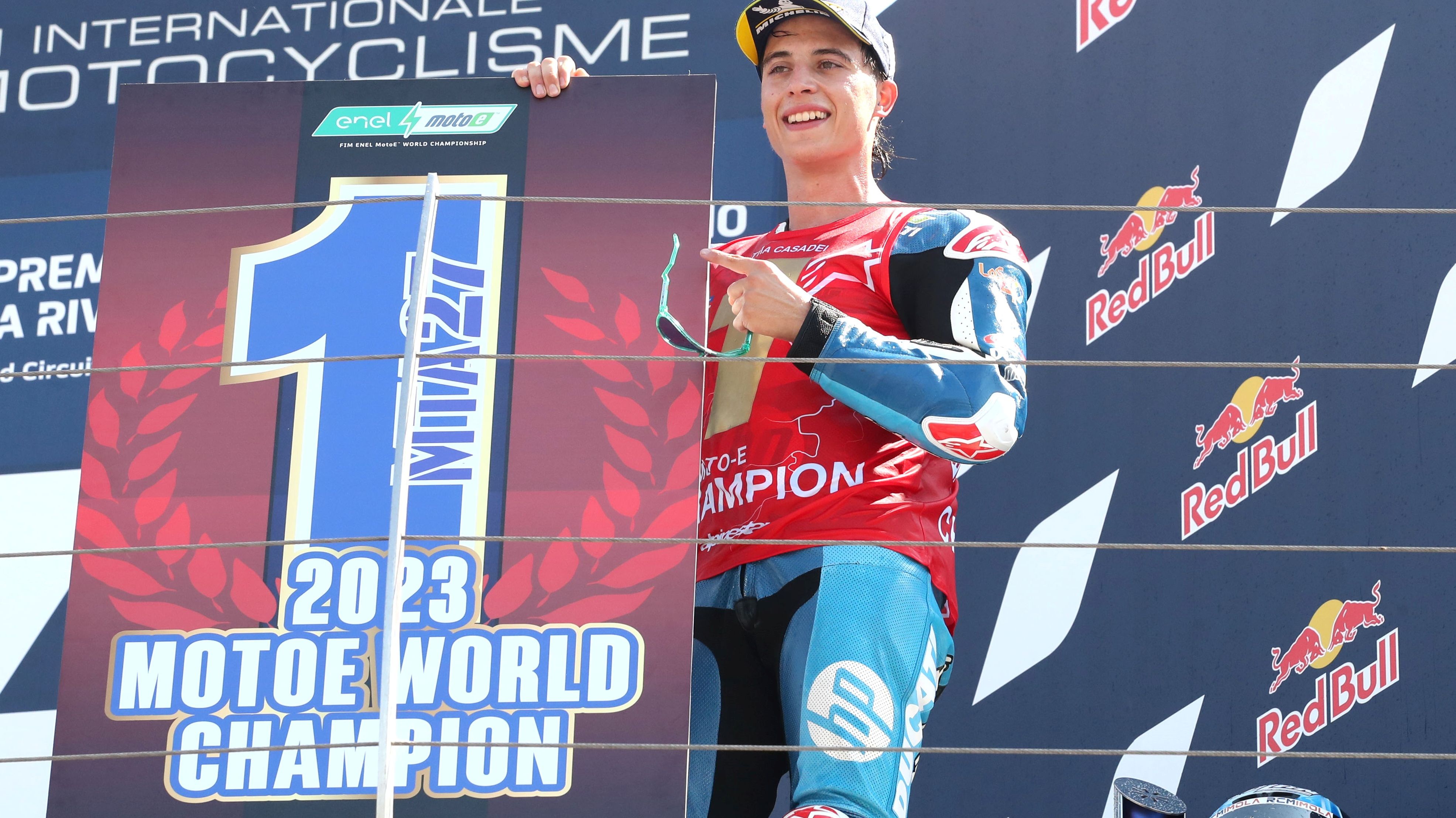 Mattia Casadei coronado campeón del mundo de MotoE 2023, MotoE Misano 2023