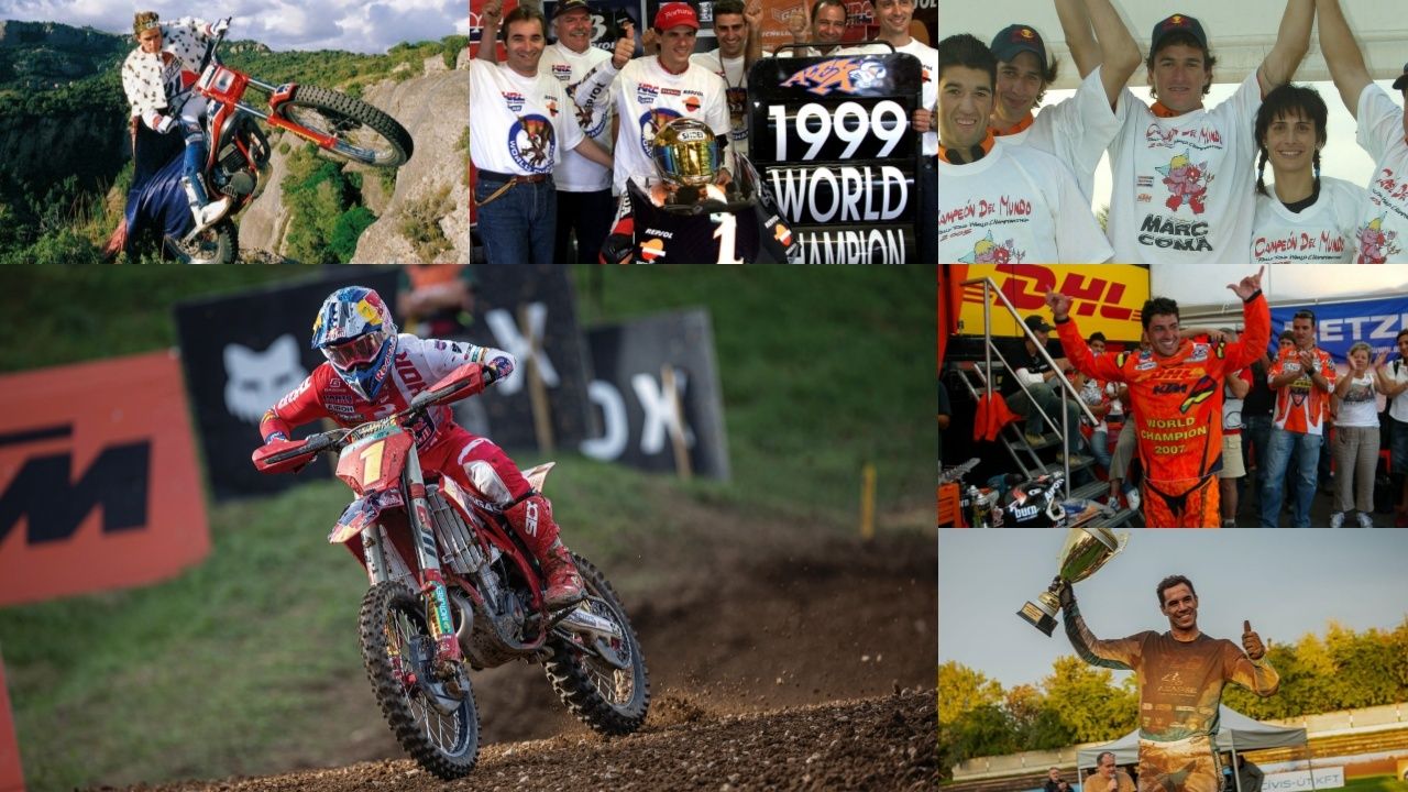 Jordi Tarrés, Álex Crivillé, Marc Coma, Iván Cervantes, Gerard Bailo y Jorge Prado