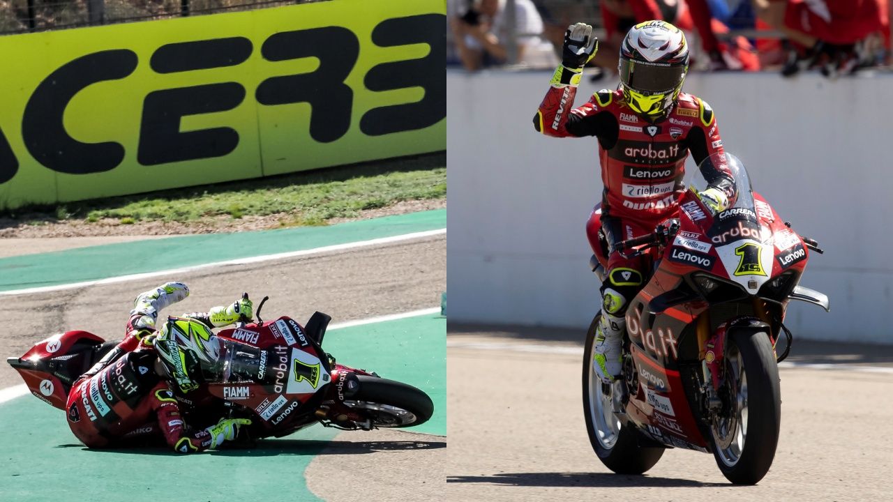 Álvaro Bautista comenzó las carreras de Motorland en el suelo y las terminó por todo lo alto