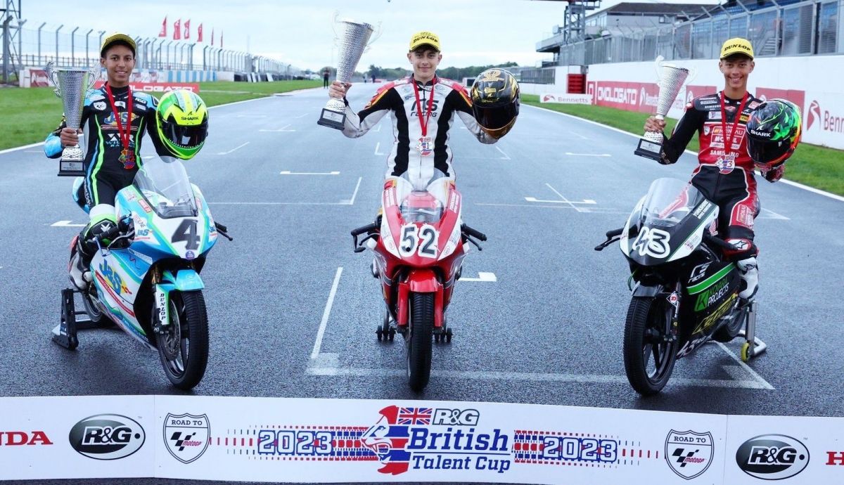Evan Belford, Sullivan Mounsey y Amanuel Brinton, el podio final de la British Talent Cup 2023 Evan Belford, Sullivan Mounsey y Amanuel Brinton, el podio final de la British Talent Cup 2023