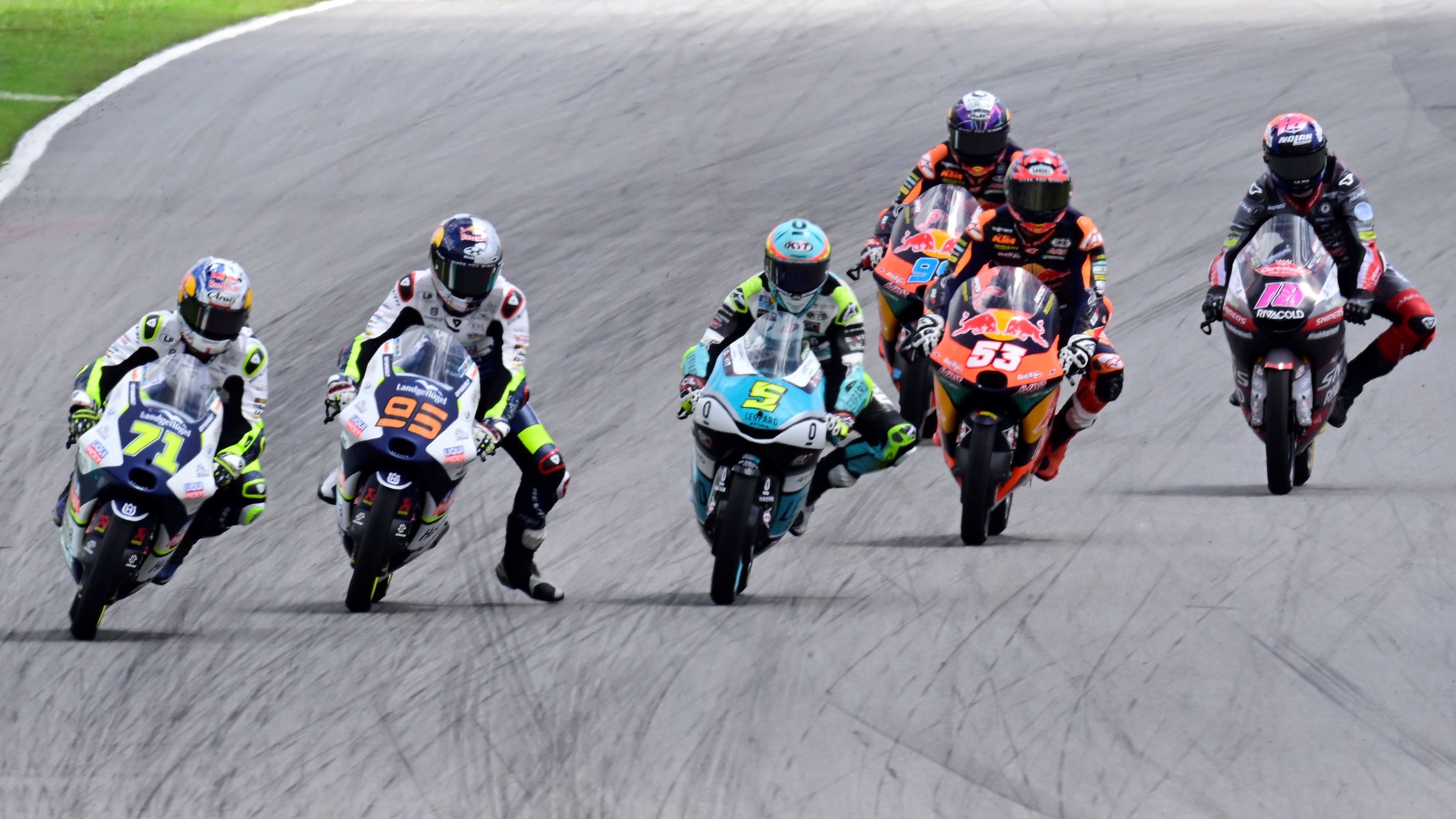 Ayumu Sasaki, Collin Veijer, Jaume Masià, Deniz Oncu, Matteo Bertelle y José Antonio Rueda, Moto3 Malasia 2023
