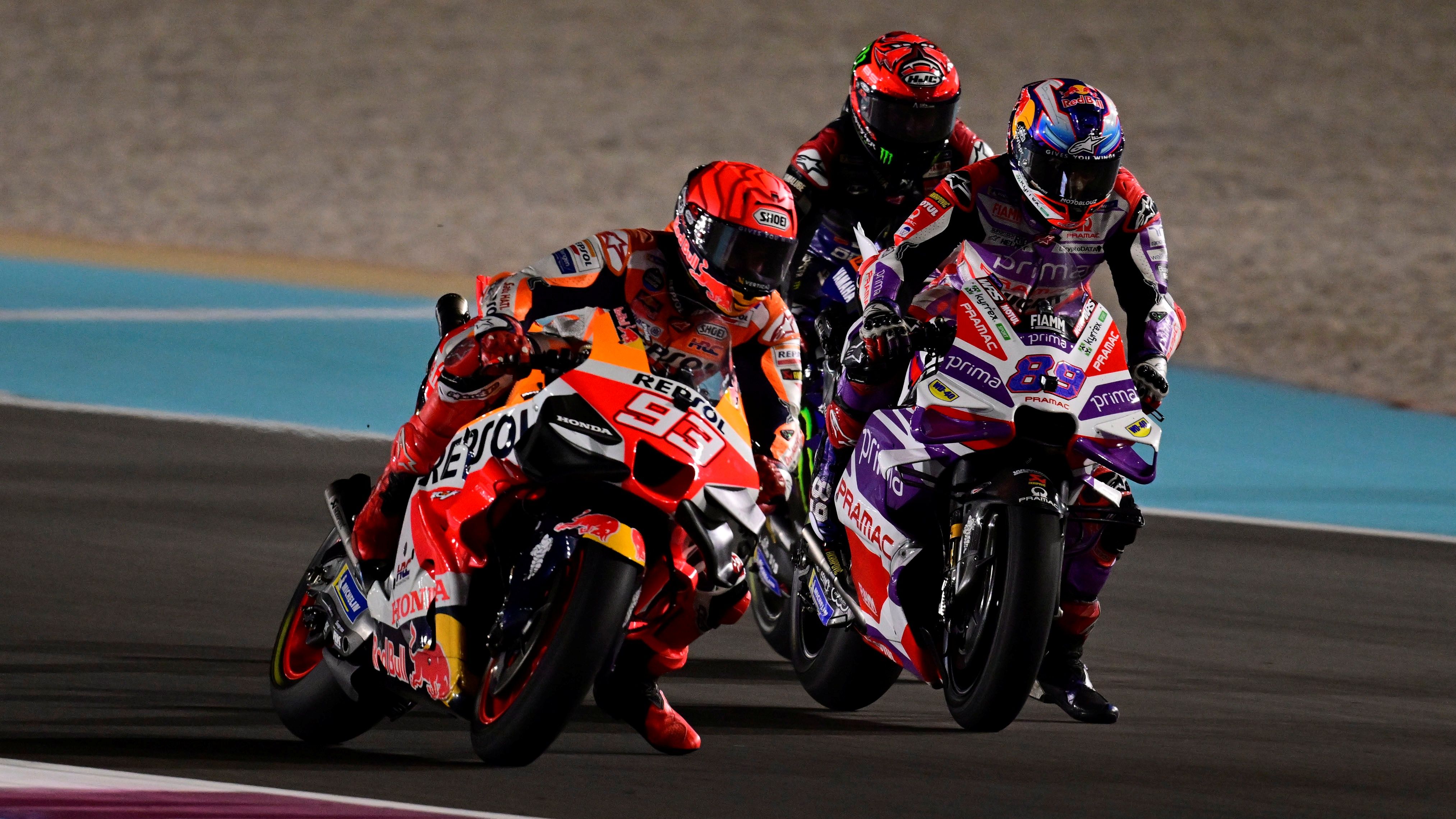Jorge Martín busca el interior ante Marc Márquez, MotoGP Qatar 2023