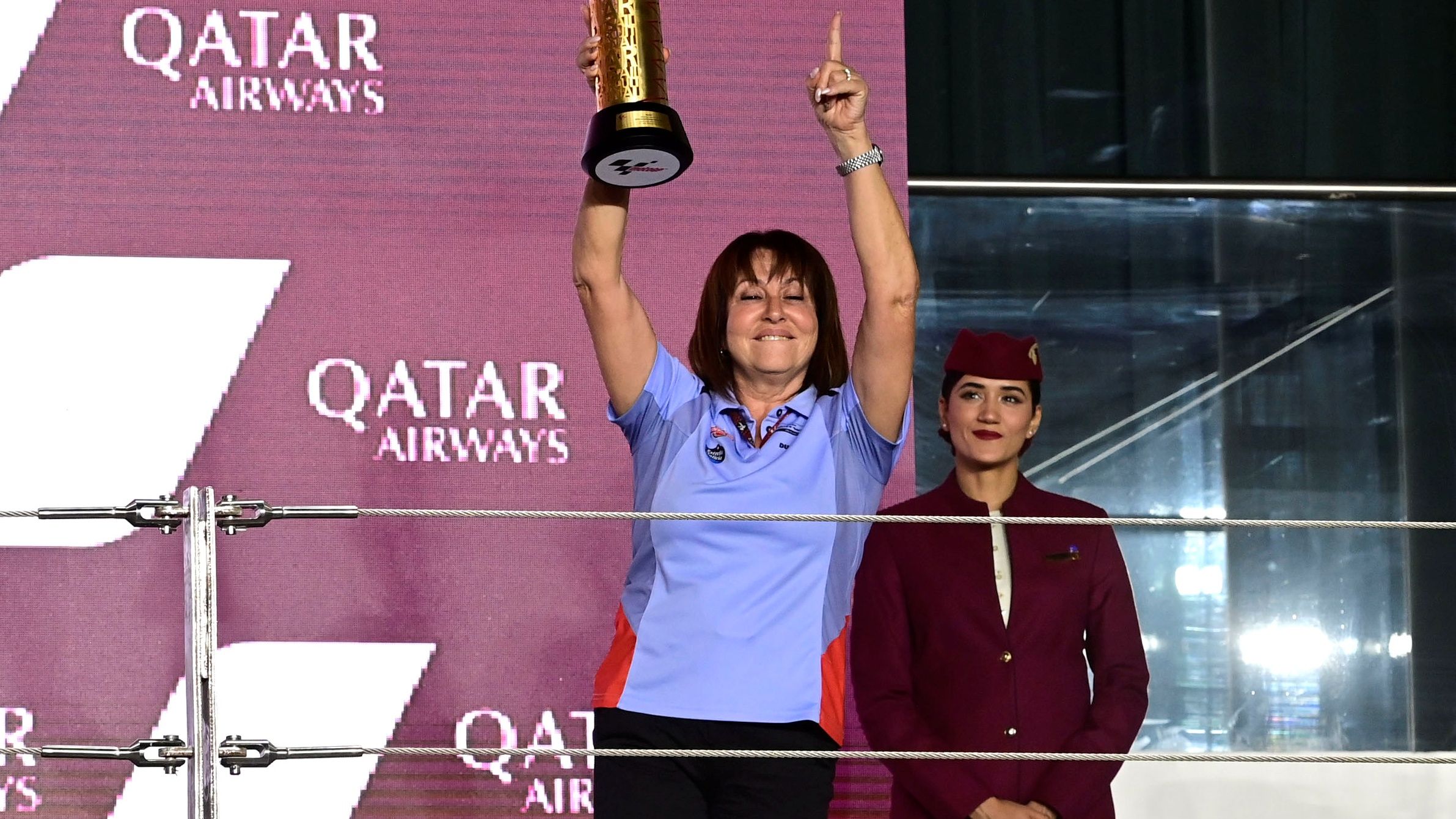 Nadia Padovani repitió en lo alto del podio de Lusail por segundo año seguido, MotoGP Qatar 2023