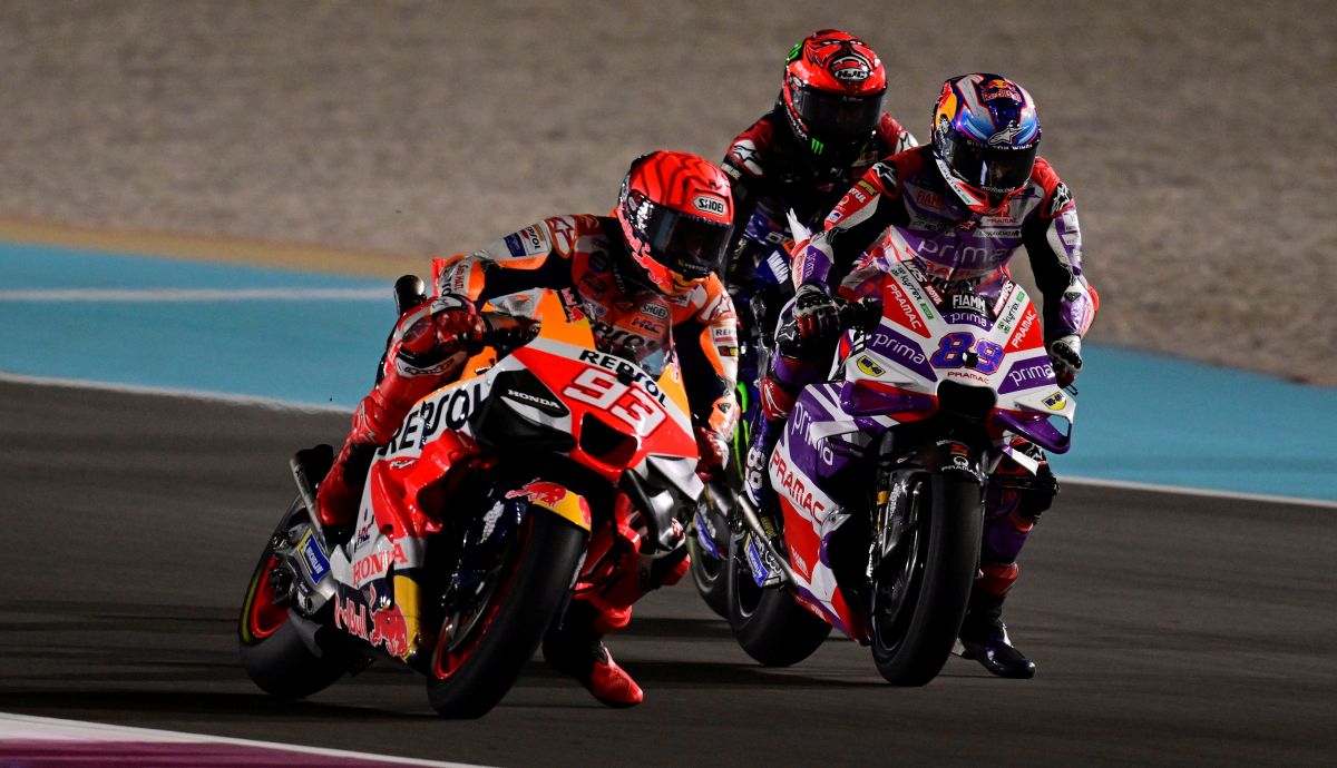 Jorge Martín busca el interior ante Marc Márquez Jorge Martín busca el interior ante Marc Márquez