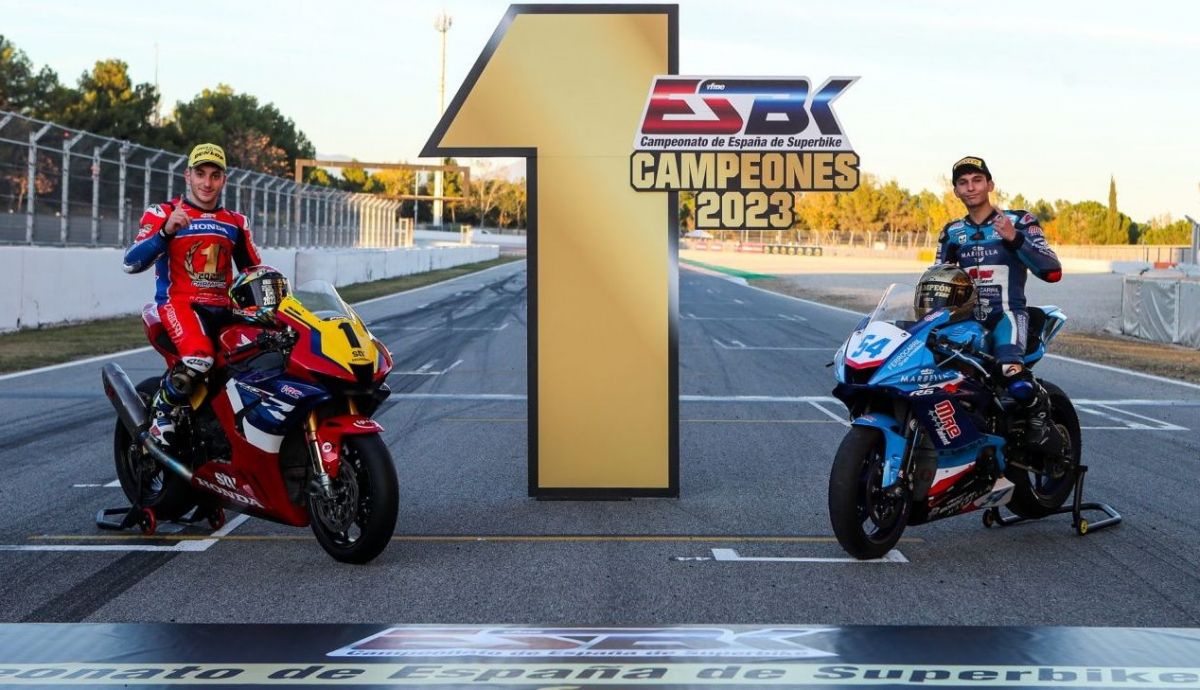 Unai Orradre y Jesús Ríos, los campeones de Superstock 1000 y Superstock 600 del ESBK 2023