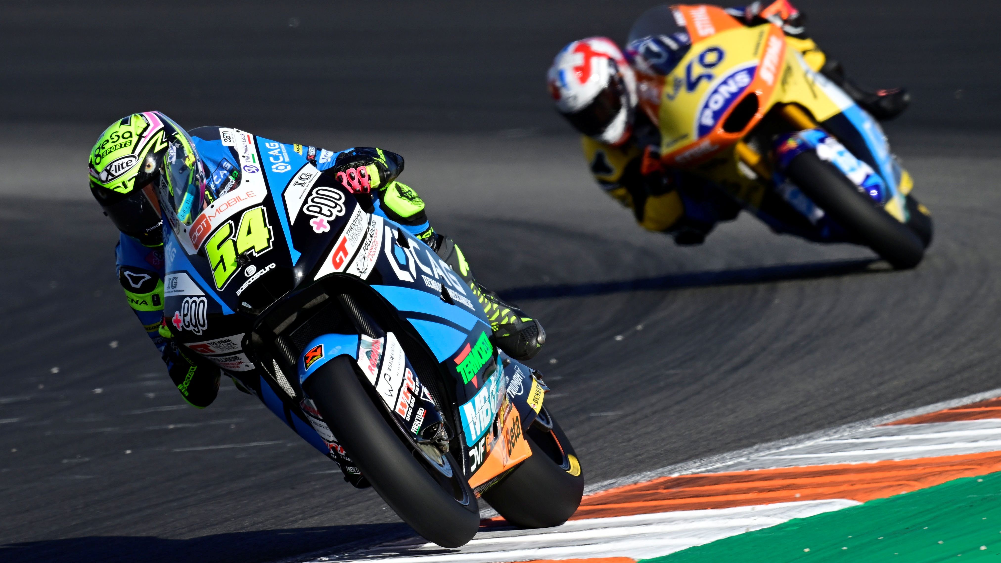 Fermín Aldeguer se escapa de Arón Canet, Moto2 Valencia 2023