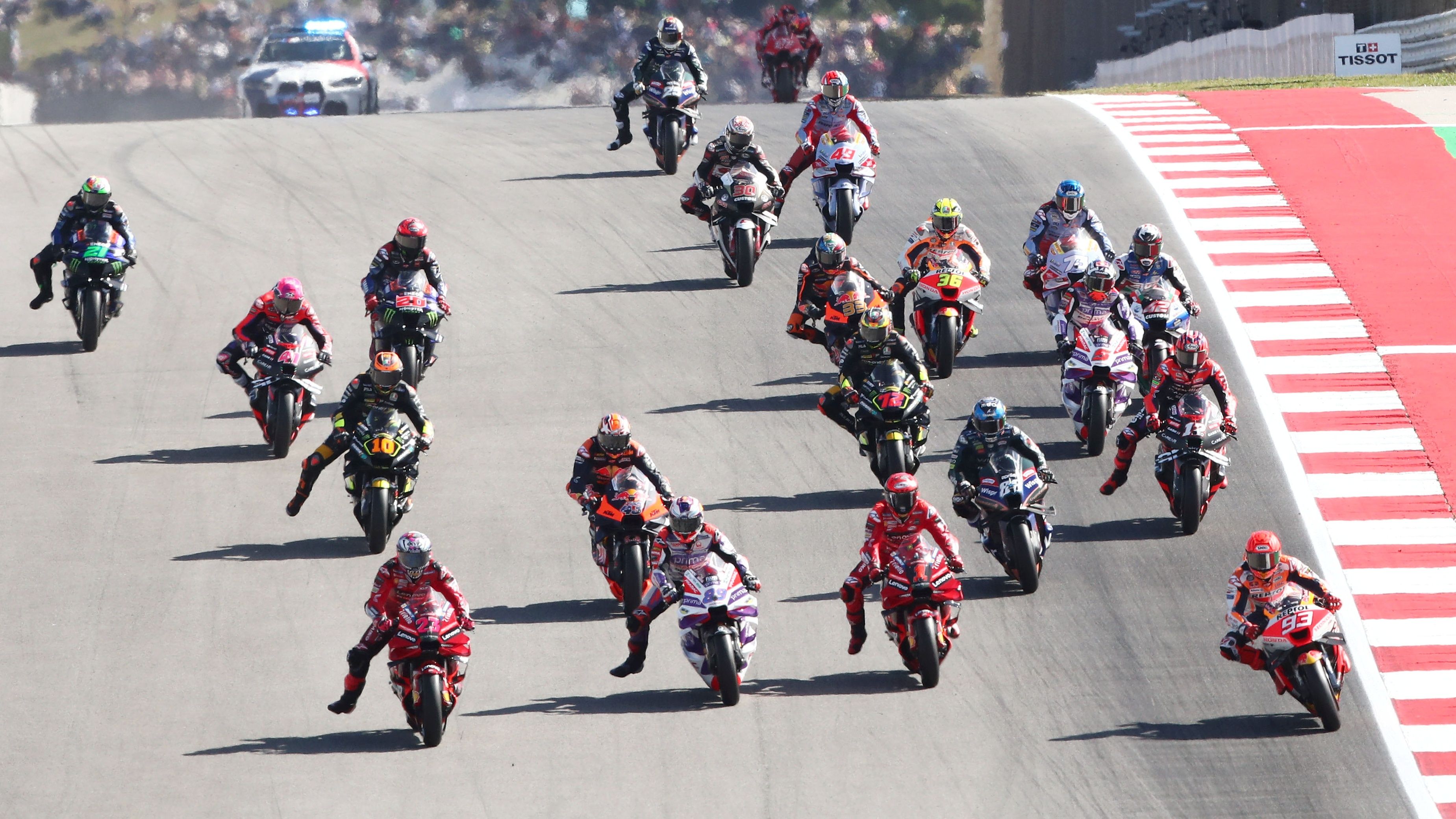 Salida de MotoGP en la pasada carrera de Portimao