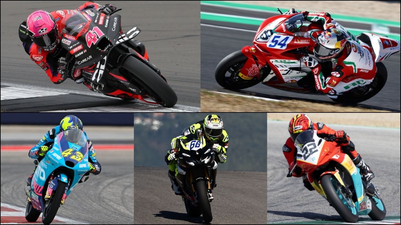 Aleix Espargaró con Aprilia, Bahattin Sofuoglu con MV Agusta, Xavi Artigas con CFMoto, Niki Tuuli con Triumph y Marc García con Kove