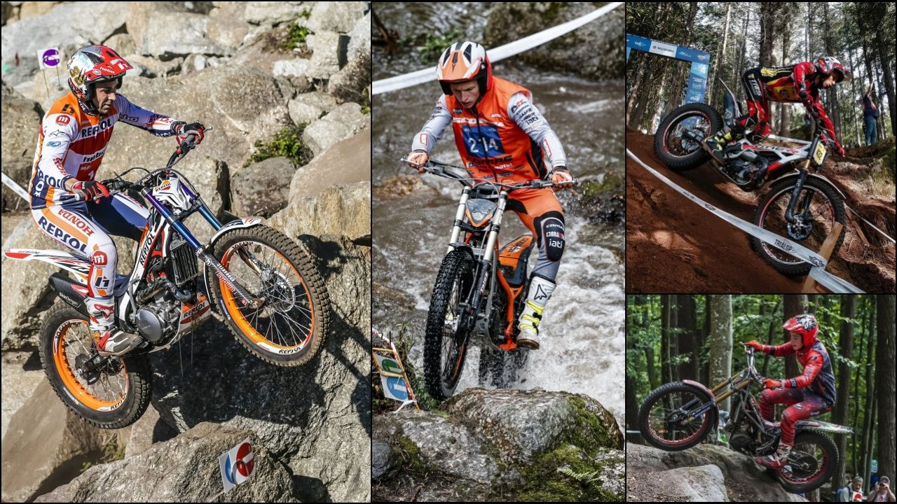 Toni Bou con Montesa, Billy Green con Scorpa, Alycia Soyer con TRS y Alfie Lampkin con Vertigo