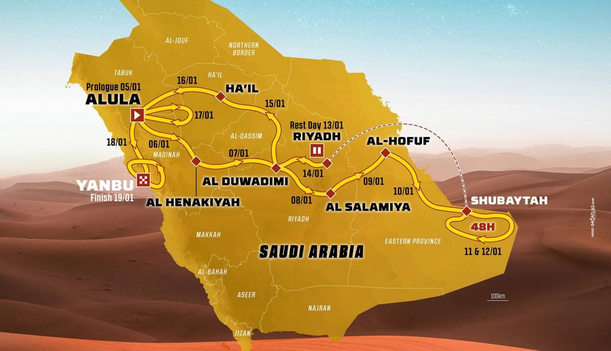 El recorrido del Dakar 2024 en Arabia Saudí El recorrido del Dakar 2024 en Arabia Saudí